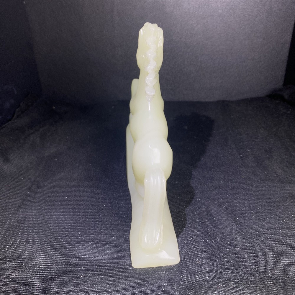 2LB 6.1″Natural Afghan Jade Horse Statue Crystal Reiki Carving Quartz Decor