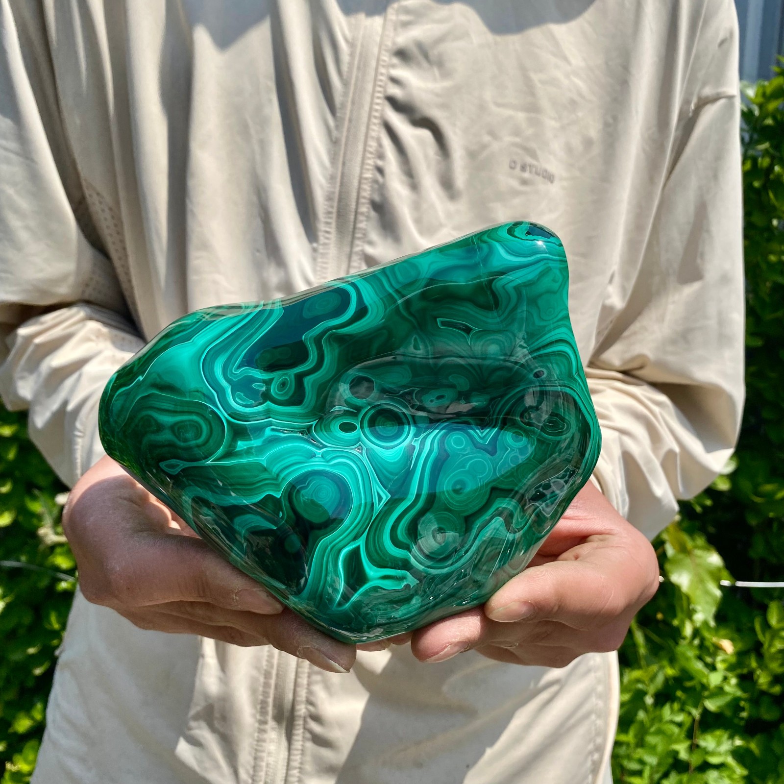 3.74LB Natural glossy Malachite transparent cluster rough mineral sample