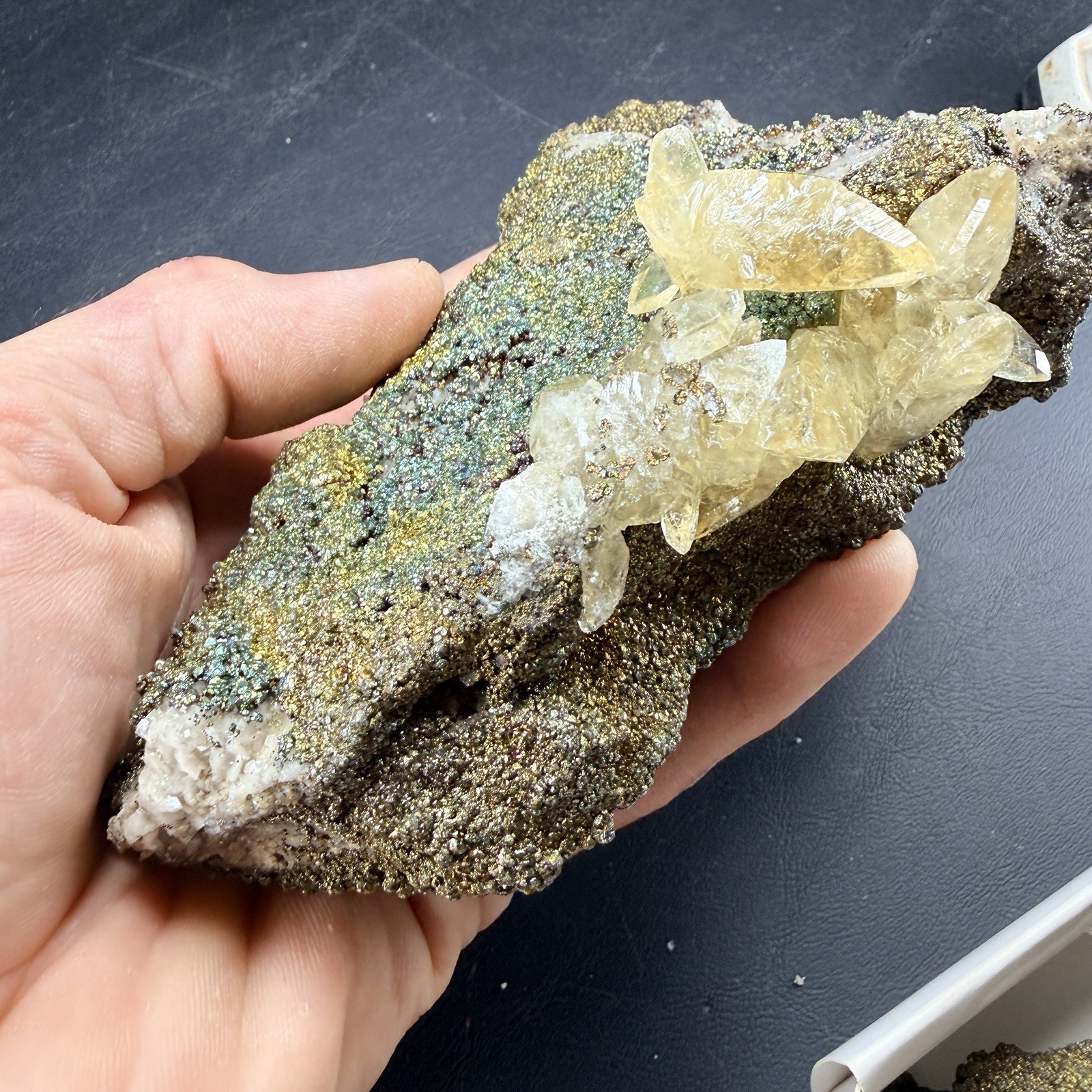 Calcite Galena Iridescent Chalcopyrite Crystal Combo / Sweetwater Mine *Video*