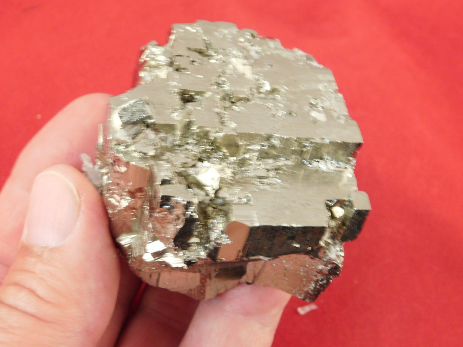 LARGER 100% Natural STEPPED PYRITE Crystal CUBE Cluster Huanzala Mine Peru 317gr