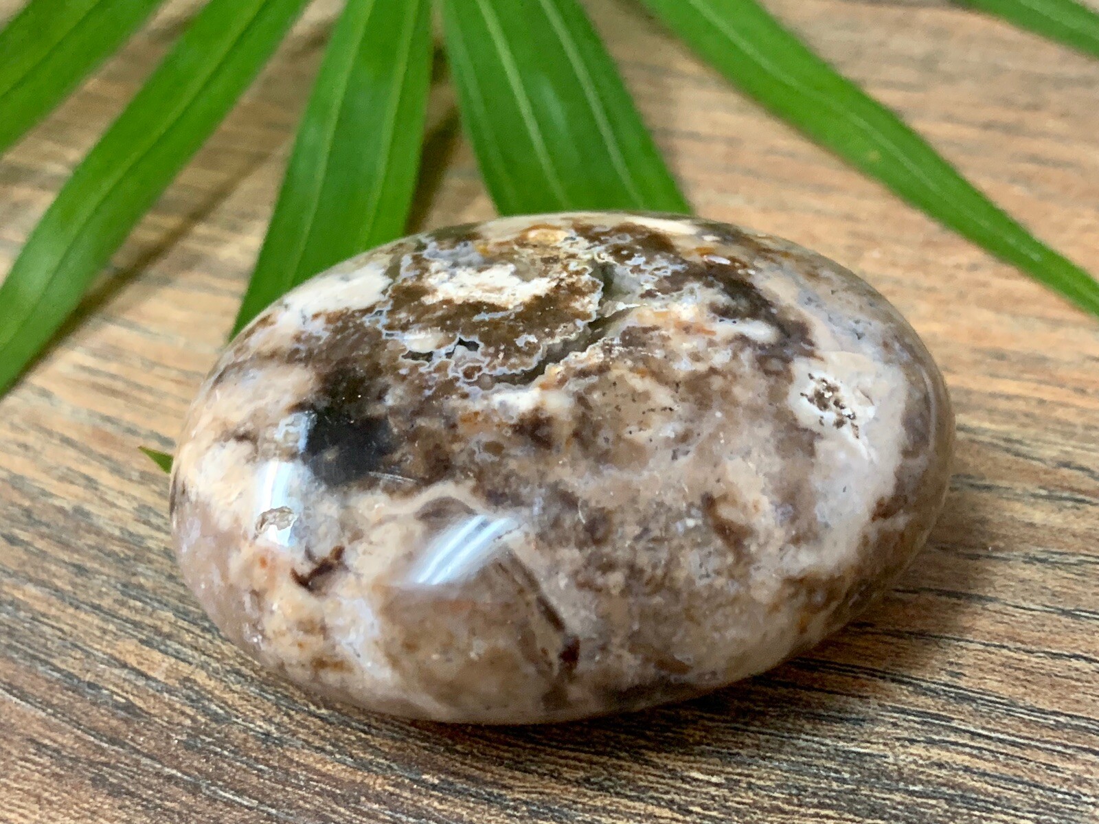 Black Opal Palm Stone Large Soap Stone Flat Therapy Meditation Specimen Reiki