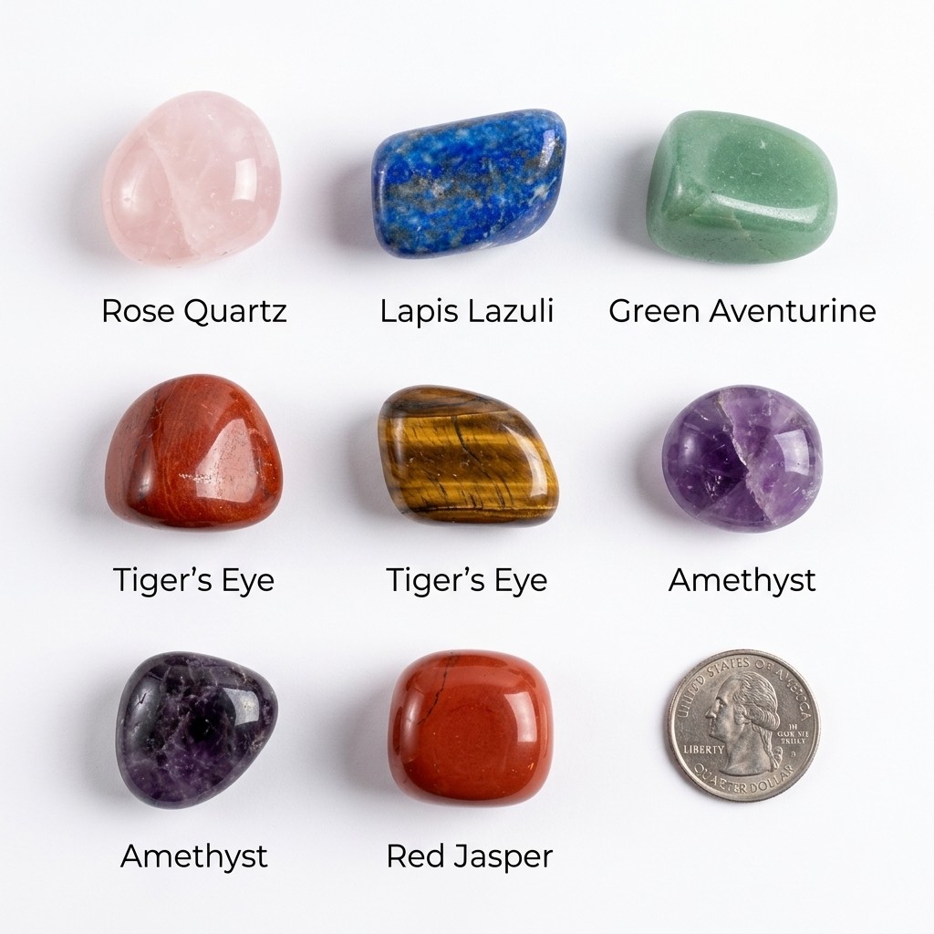 5 Pcs Bulk Vibrant Tumbled Crystal Collection – Spiritual Energy Healing Stones
