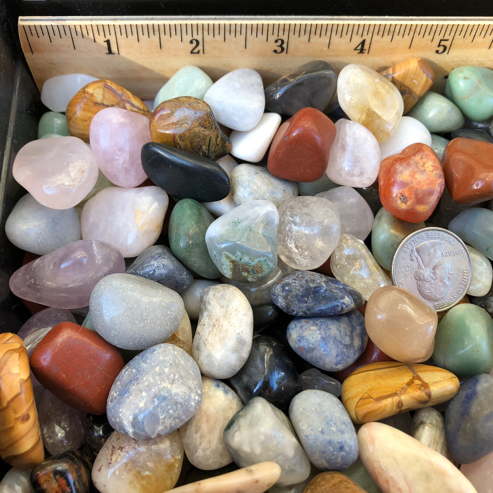 1/4 lb Tumbled Natural Assorted Large Gemstone Mix 10-20 Stones Rock Specimens