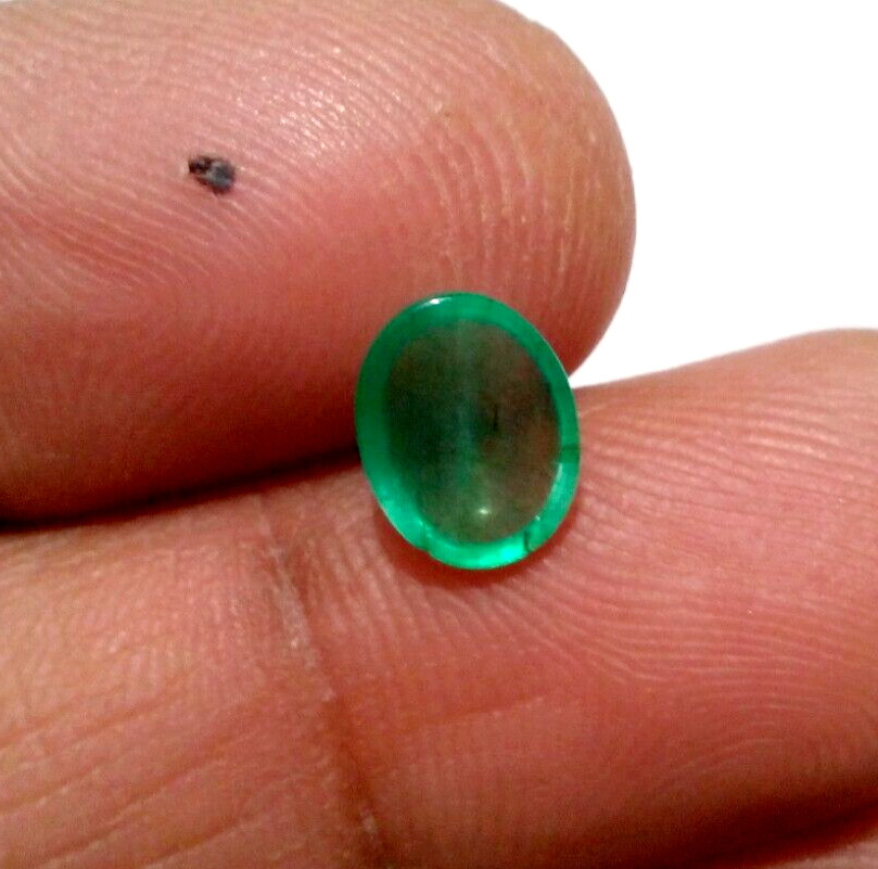High Quality Green Zambian Emerald Oval Shape 1.45 Crt Cabochon Loose Gemstone