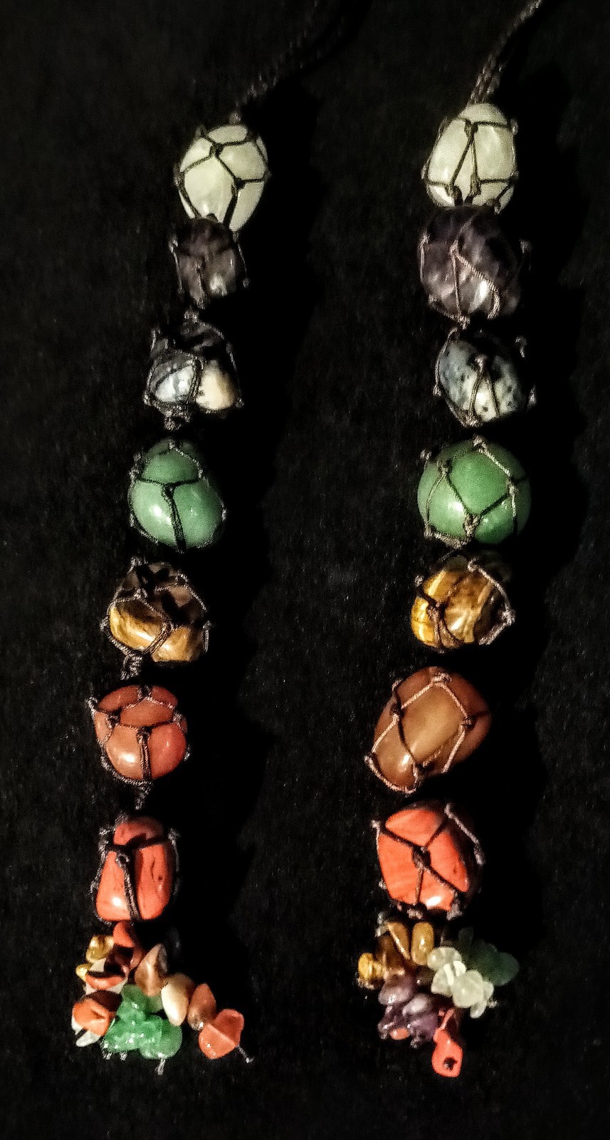 7 Chakra Natural Crystal Decorative Hanging Reiki Healing Tumbled Stone