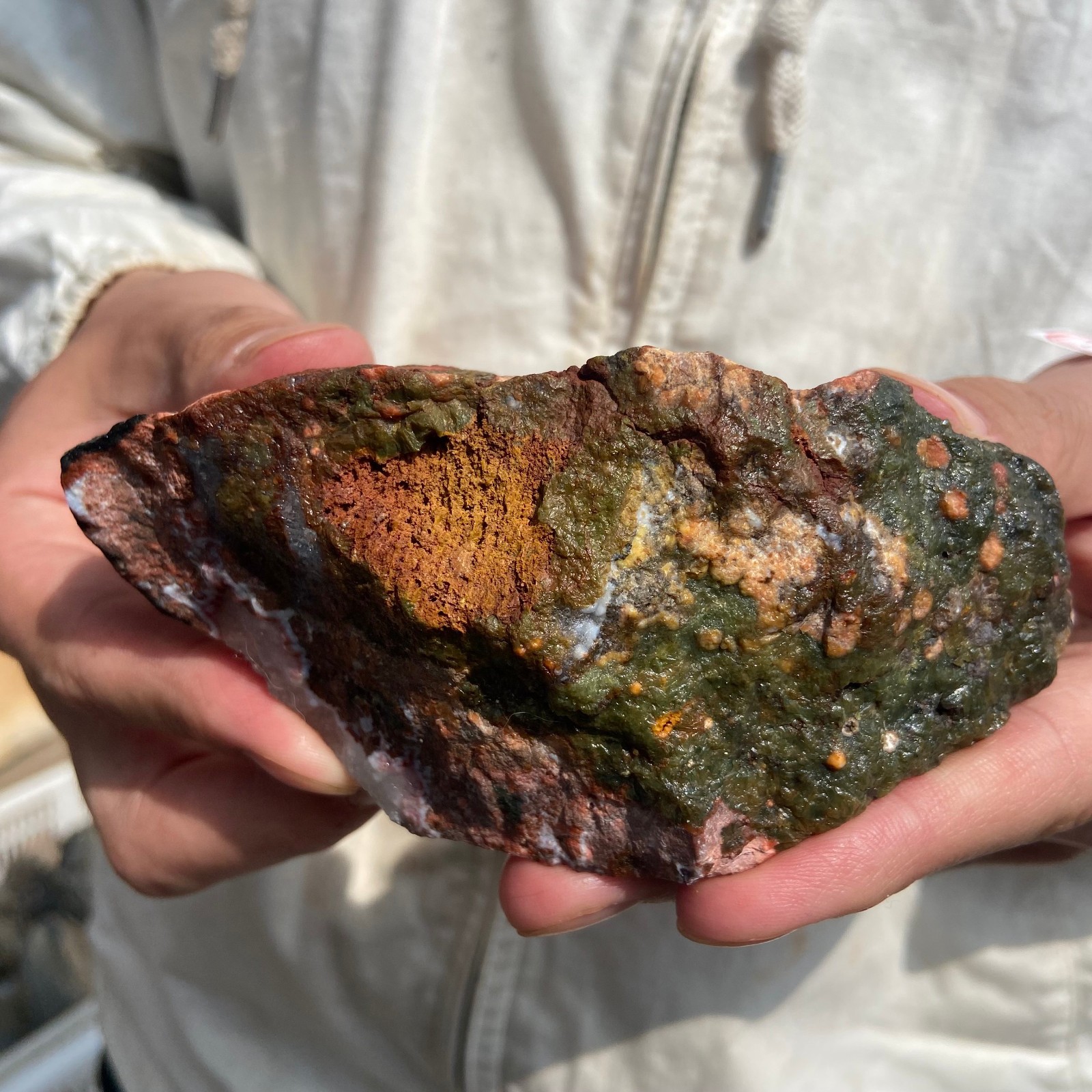 0.95lb Natural colourful ocean jasper raw stone crystal rough mineral specimen