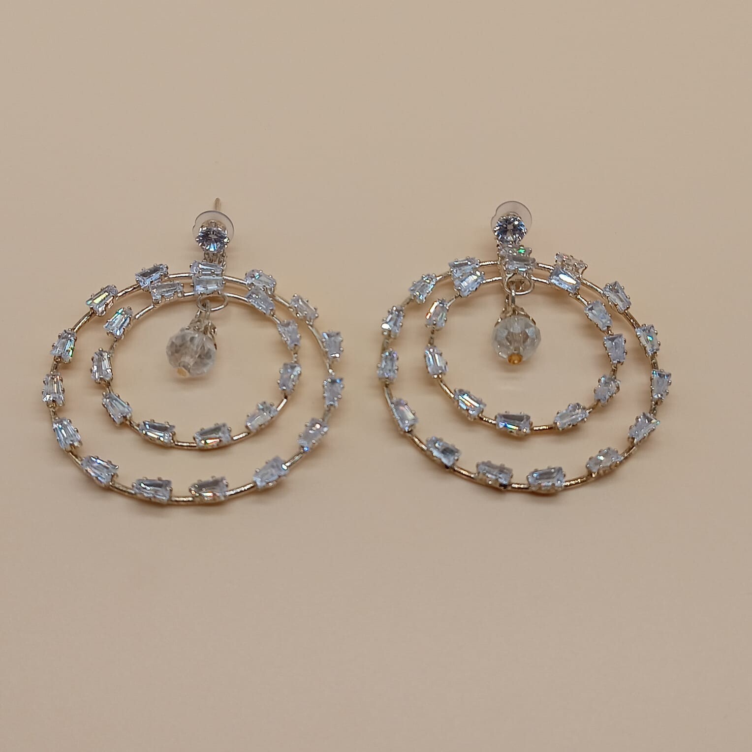 Twinkle Rings – Dual Hoop Crystal Statement Earrings