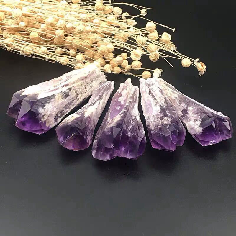 Natural Brazilain Amethyst Specimen Quartz Crystal Cluster Geode Healing 1PC