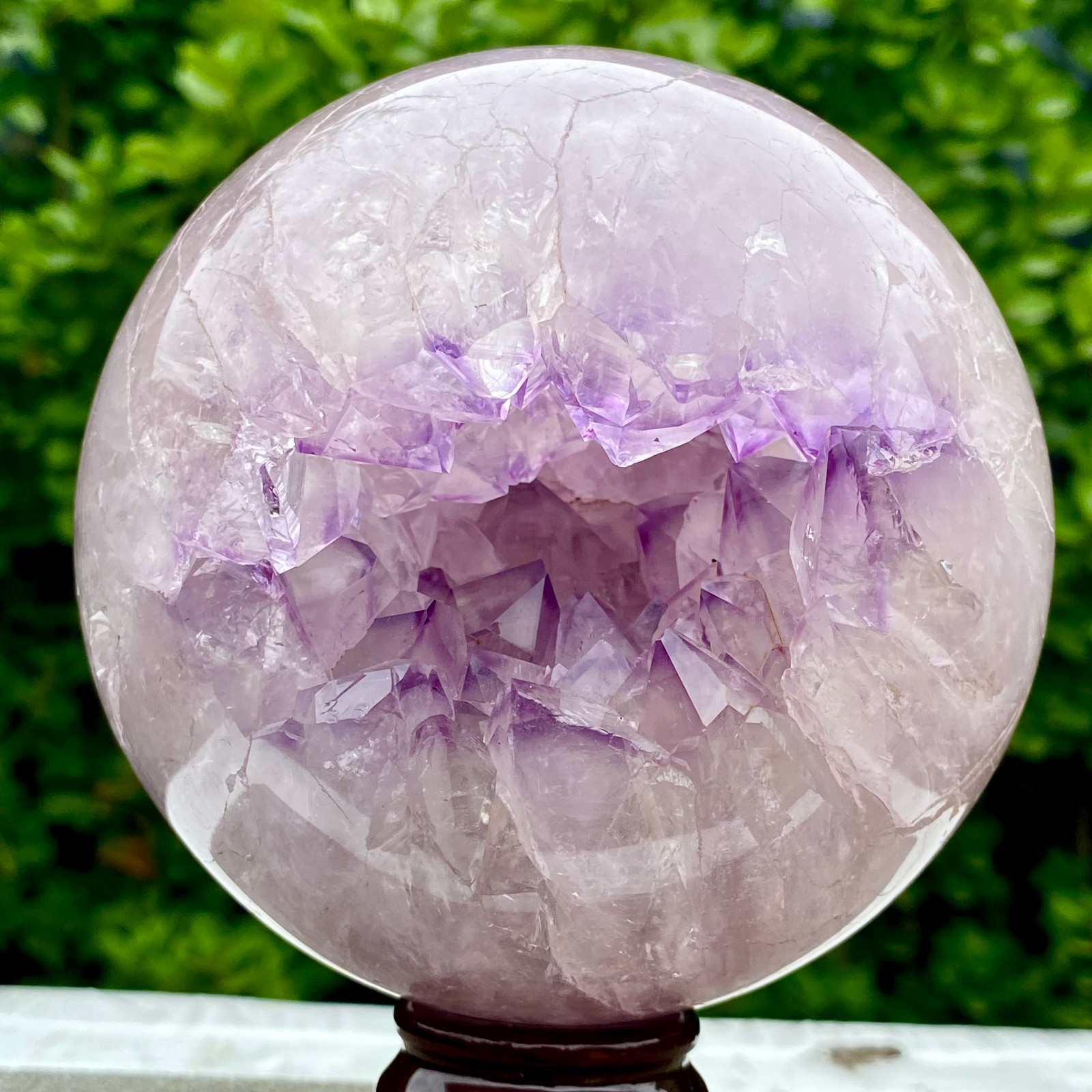4.4LB Amethyst Agate Sphere Polished Healing Crystal Ball Home Feng Shui Ornam