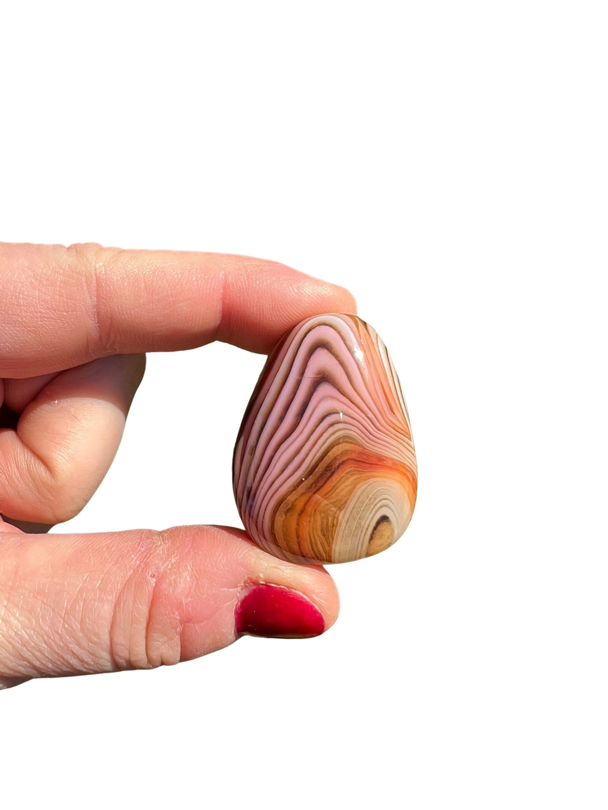 Sardonyx Tumbled Stone, Natural Sardonyx from Sri Lanka
