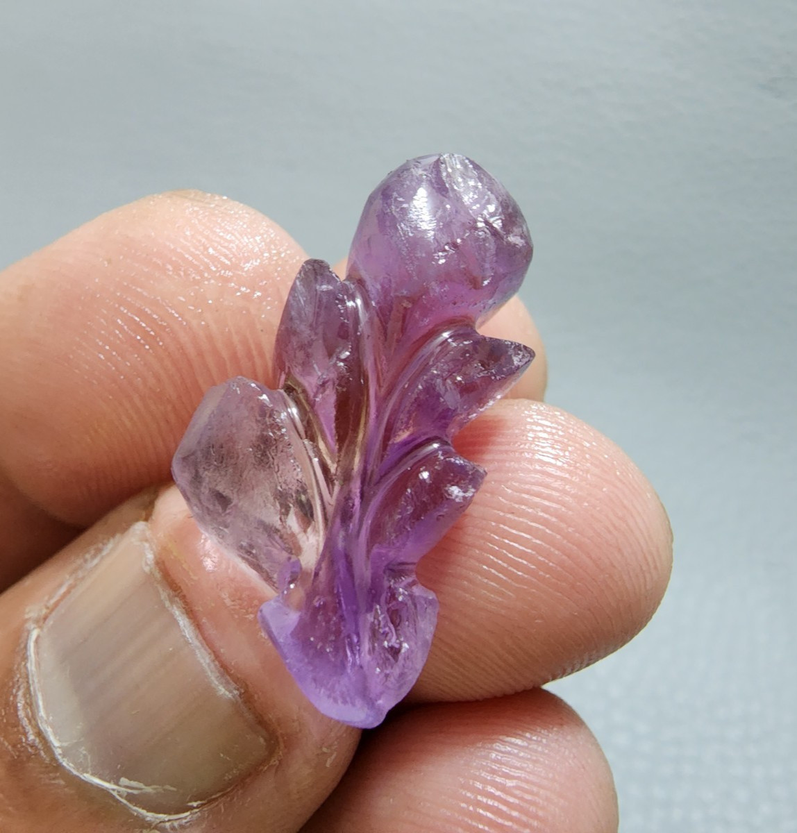 Lovely AA+ 19 Crt Purple Ametrine Flower Carving Gemstone Jewelry Making Carving