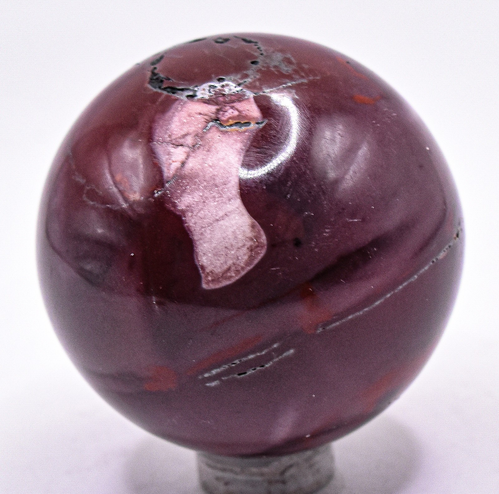 47mm Purple Red Mookaite Jasper Sphere Polished Collectible Mineral – Australia