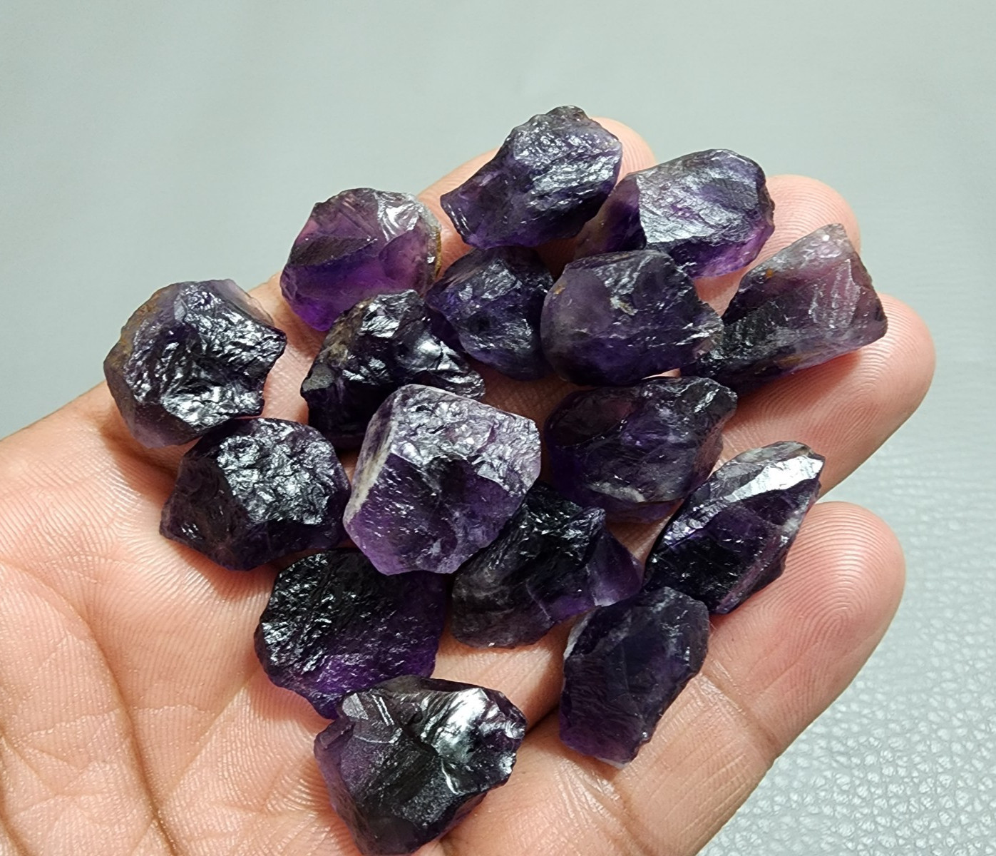 16 Pcs Natural Purple Amethyst Rough Gemstone Raw Size 18-24 MM Crystal Stone
