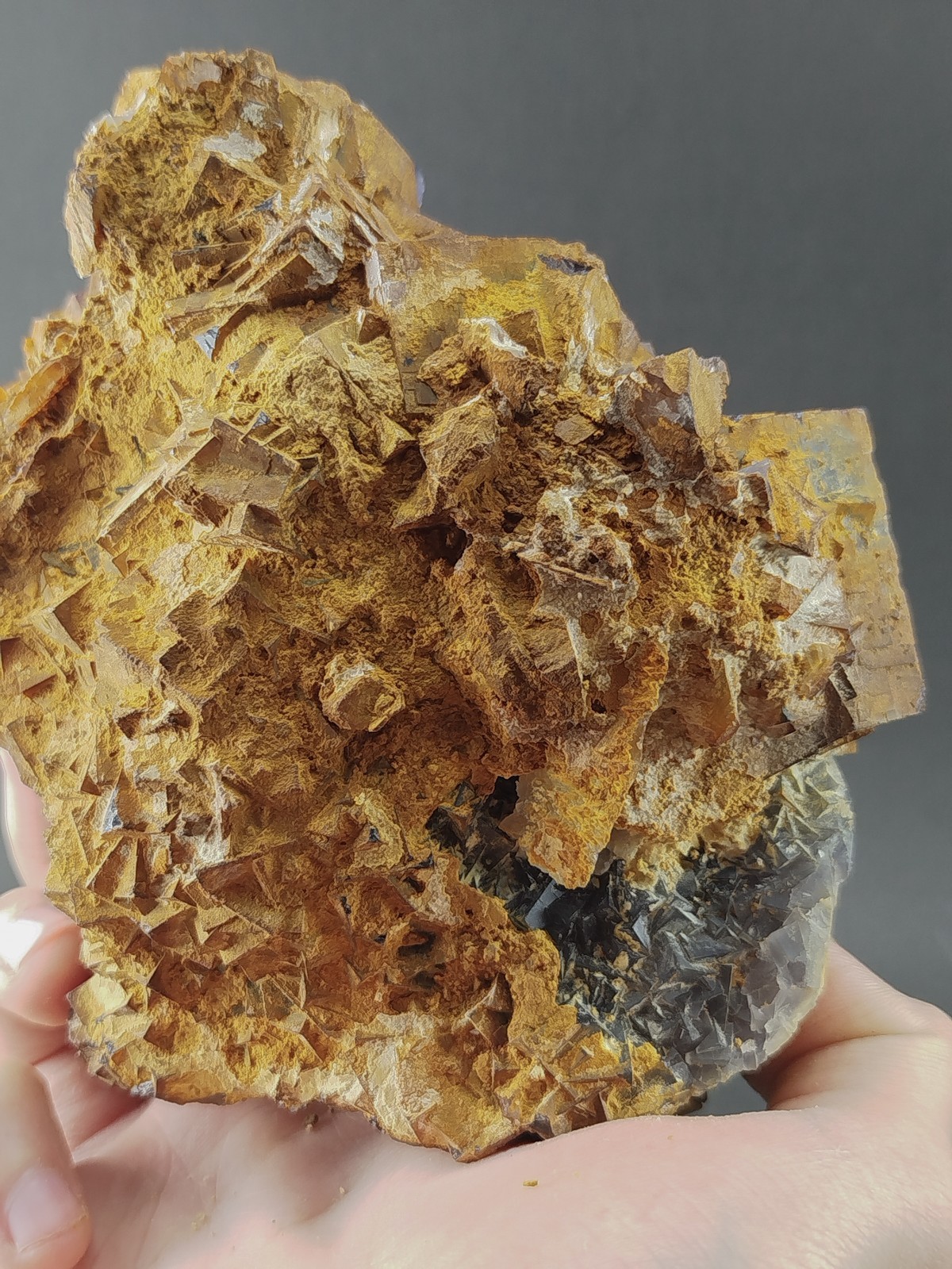 3.53lbs Natural Cubic Dark Blue Phantom Fluorite Crystal Mineral Specimen