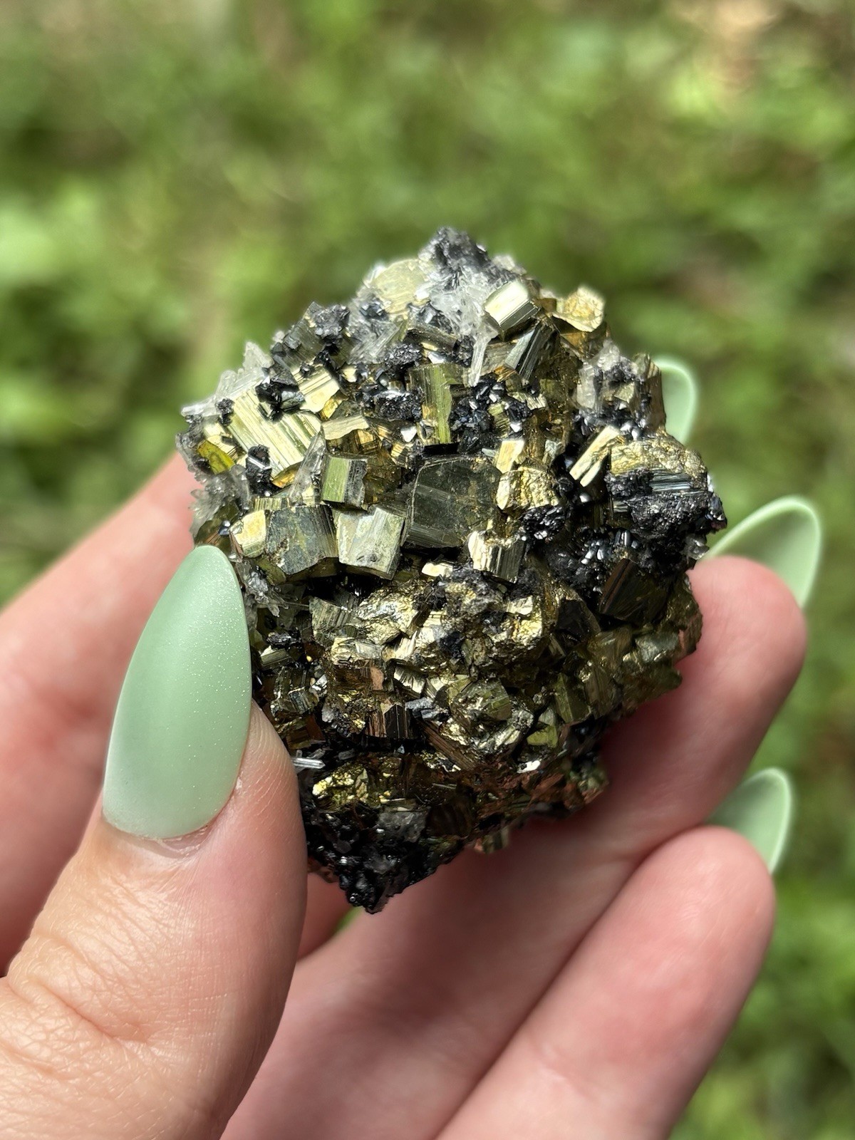 Natural Pyrite Cubes With Clear Quartz- Sparkly 1.8” Pyrite Sphalerite & Quartz