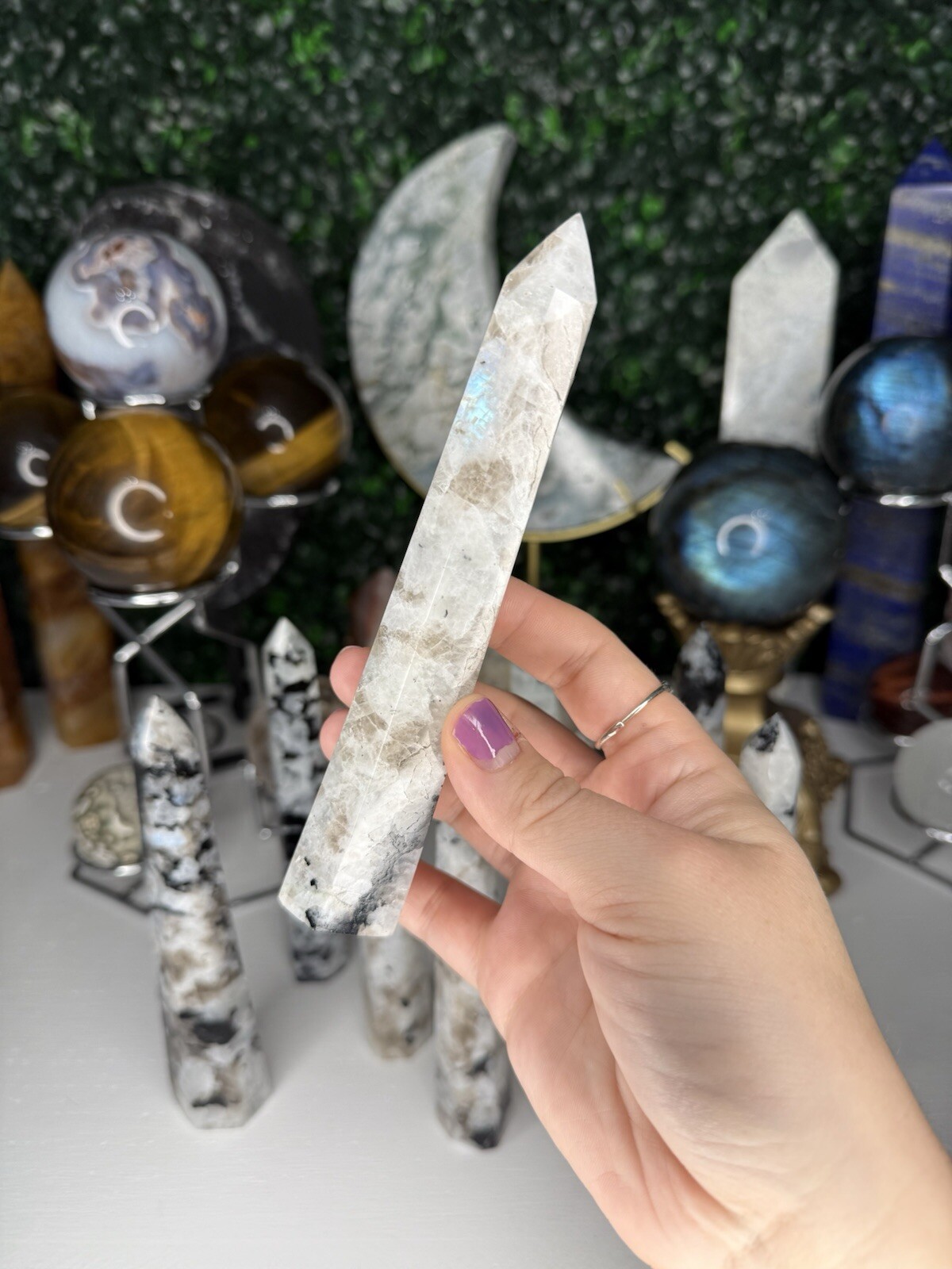 Rainbow Moonstone Towers | Crystal Towers, Flashy, Intuitively Chosen
