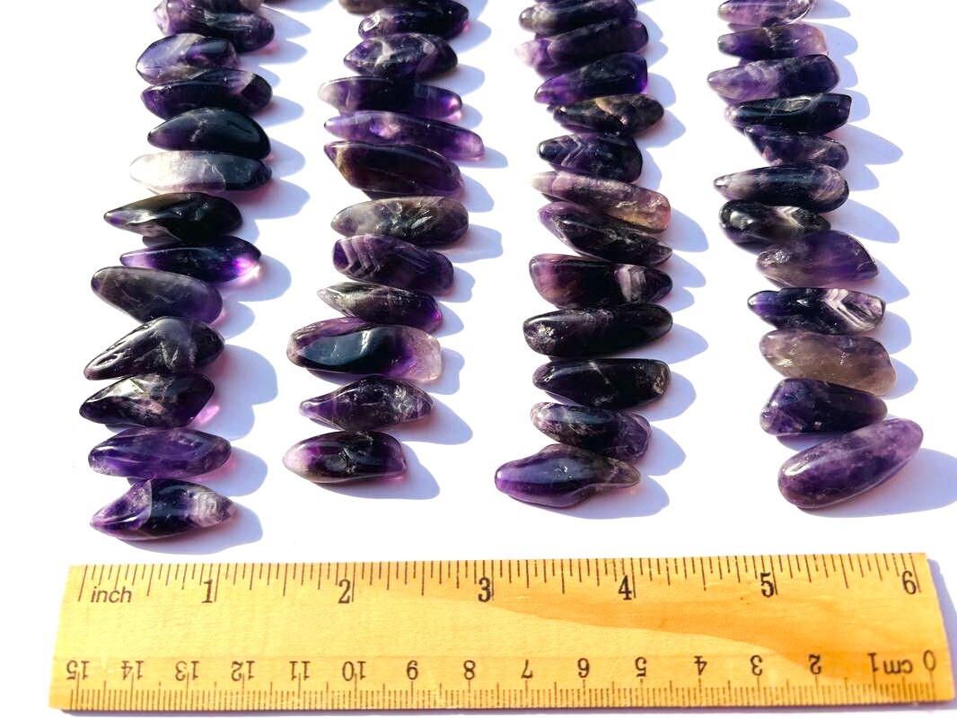 100pcs Bulk Amethyst Deep Purple Gemstone Point Best Gem Quality Polished Pieces