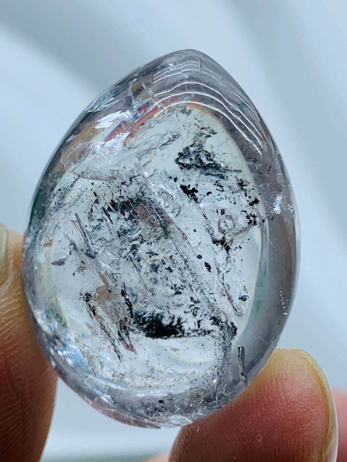 Natural Herkimer Diamond Enhydro Crystal Cluster&big moving water drop 21g 34MM