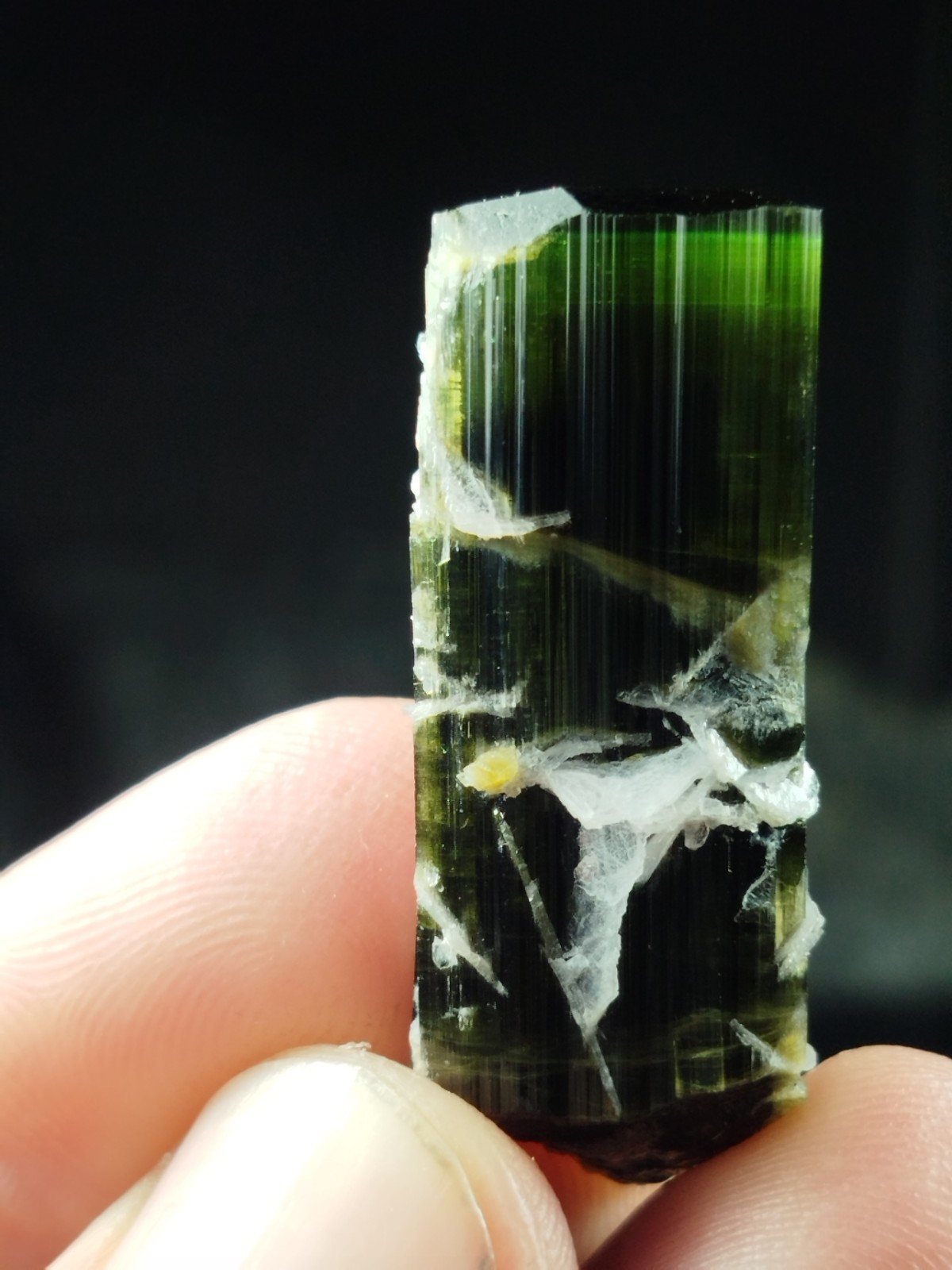 Green Cap Tourmaline With Feldspar Crystal From Astak Nala Skardu Pak 14 Grams
