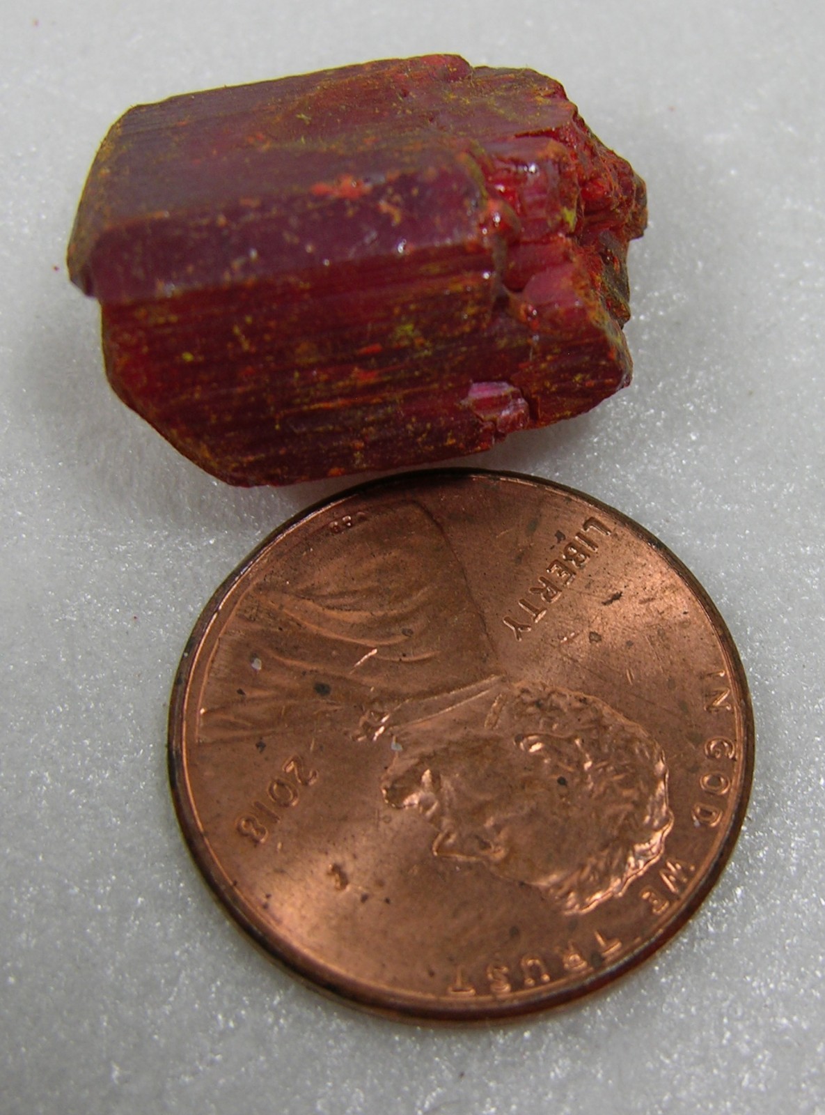 #5 Peru 21.80ct 100% Natural Rare Rough Red Realgar Crystal Specimen 4.35g 18mm