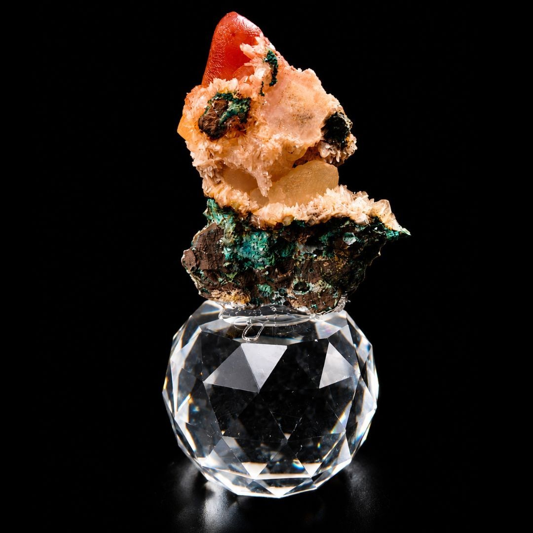 Natural Red Calcite on Stilbite 30g 6x4x2cm Mineral Specimen Crystal Cluster