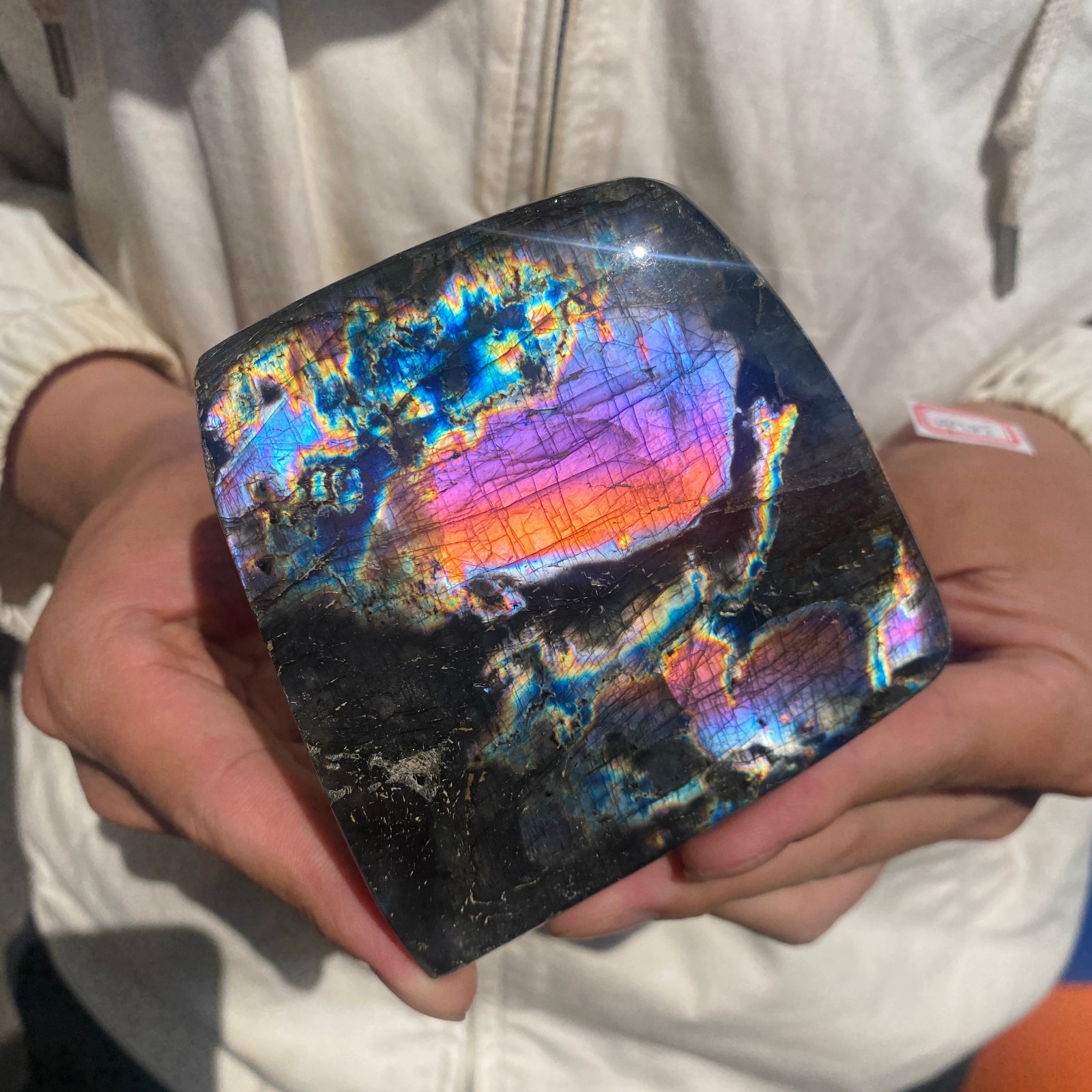 1.1lb Natural Gorgeous Labradorite Quartz Crystal Stone Specimen Healing