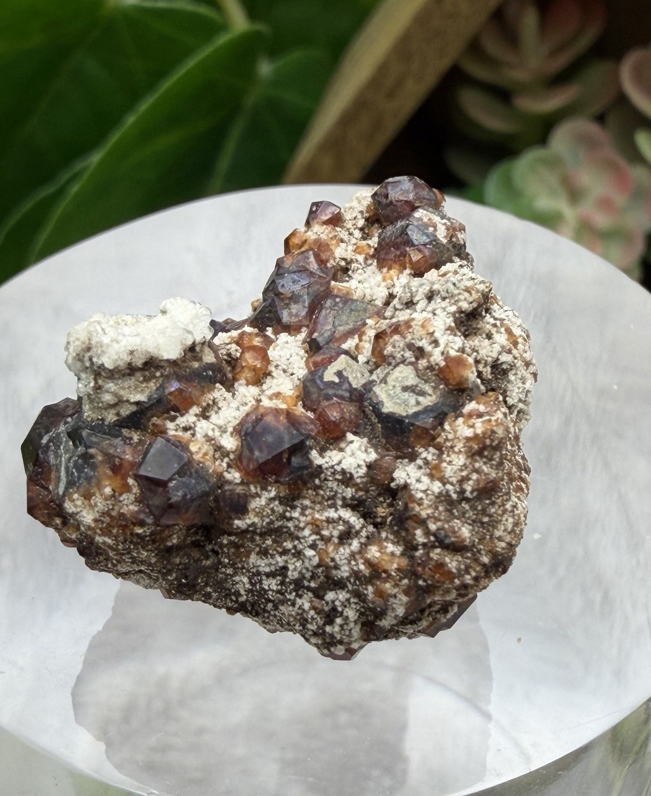Crystal 13g Garnet & UV Reactive Hyalite Opal Cluster Specimen Mineral Raw