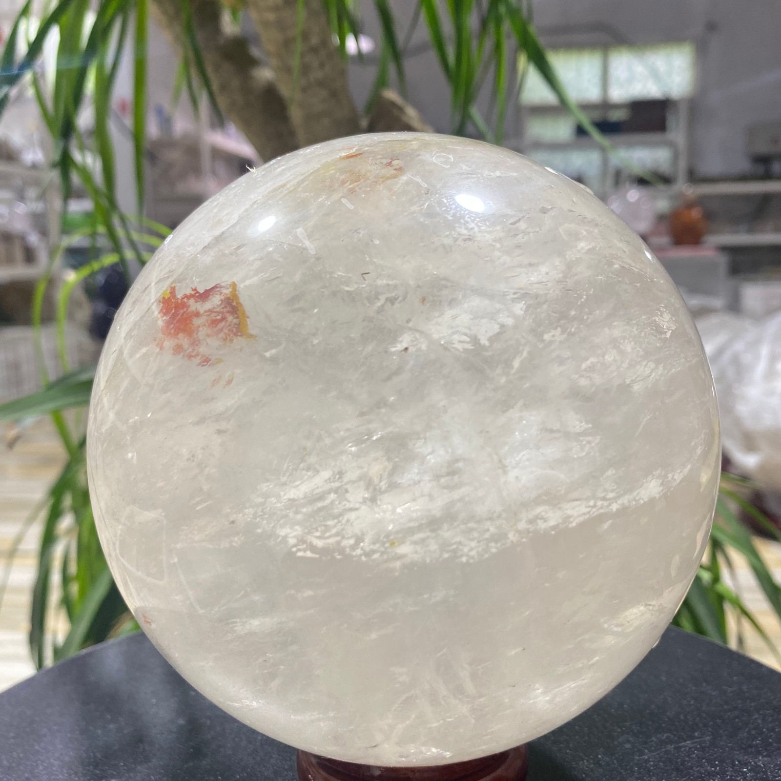 7.05LB white crystal transparent quartz crystal ball Reiki repair
