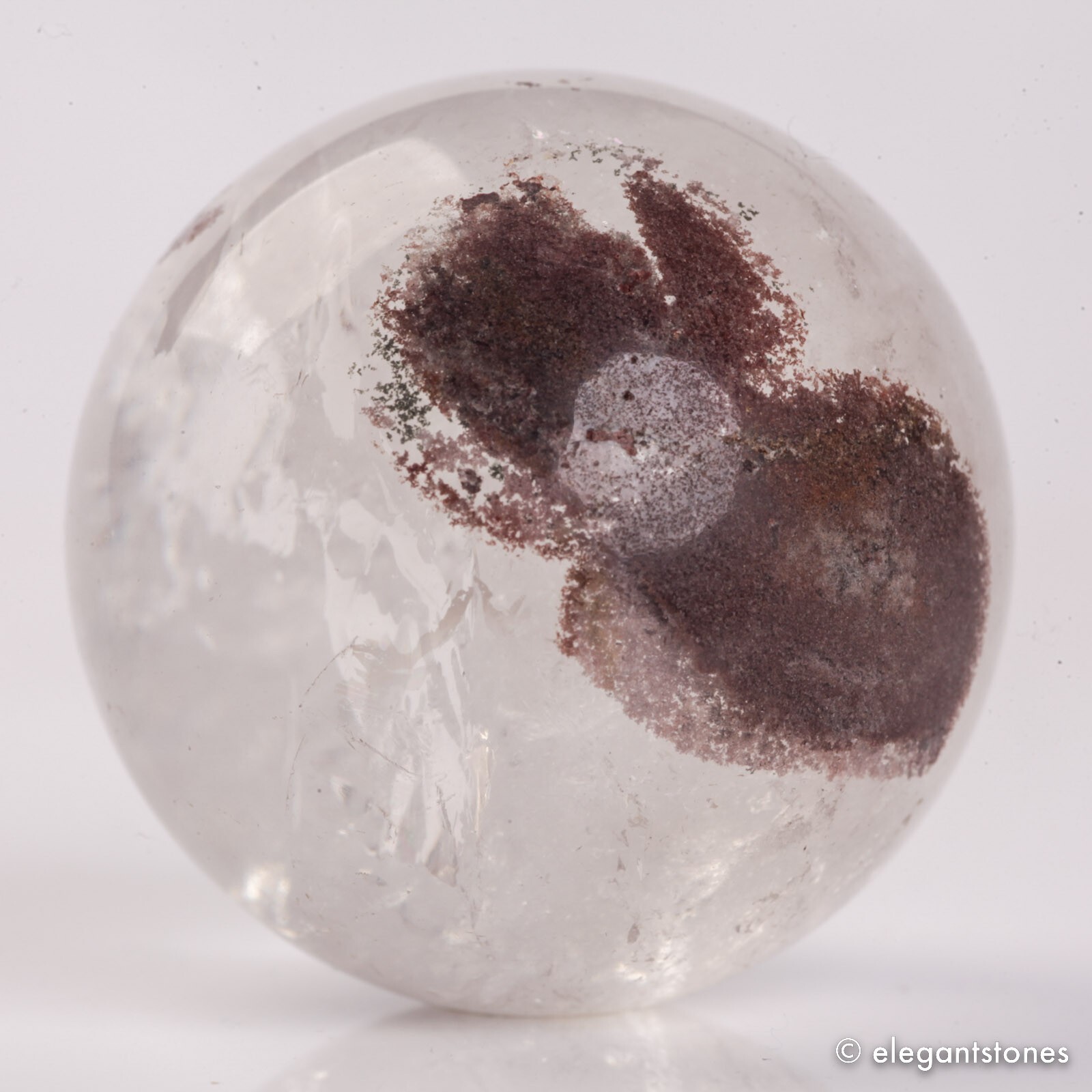58g34mm Natural Garden/Phantom/Ghost/Lodolite Quartz Crystal Sphere Healing Ball