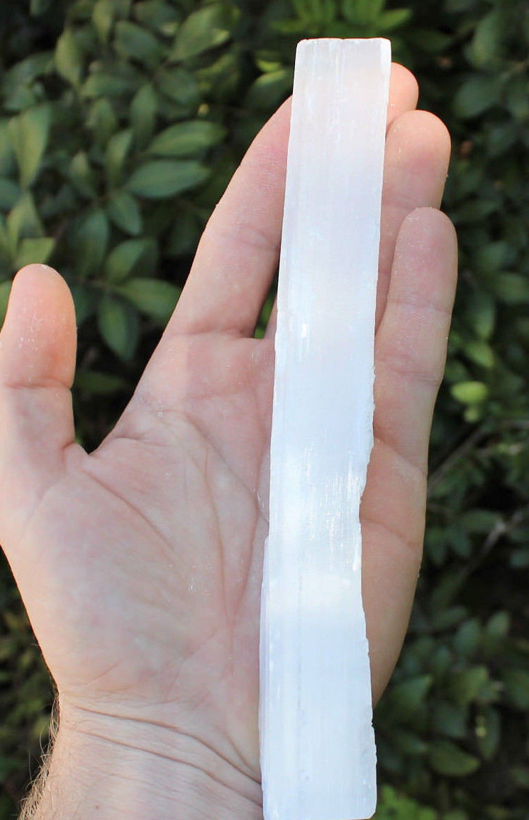 LARGE CHUNKY Rough 7″ – 8″ Selenite Stick White Log Wand Protection 8 inch