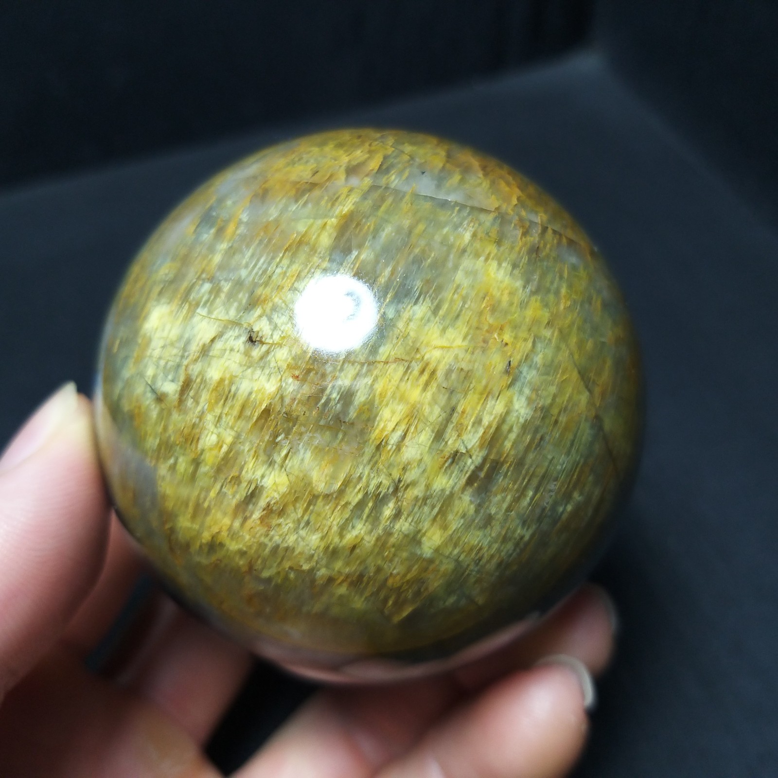 RARE 355G Natural Namibia ” Pietersite” Gemstone Sphere Ball Healing a457