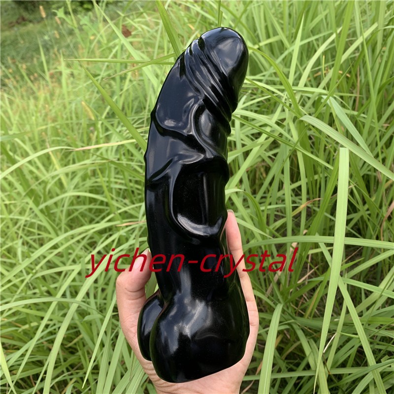8″+ Large Natural Obsidian Quartz penis skull hand carved crystal reiki gift 1pc