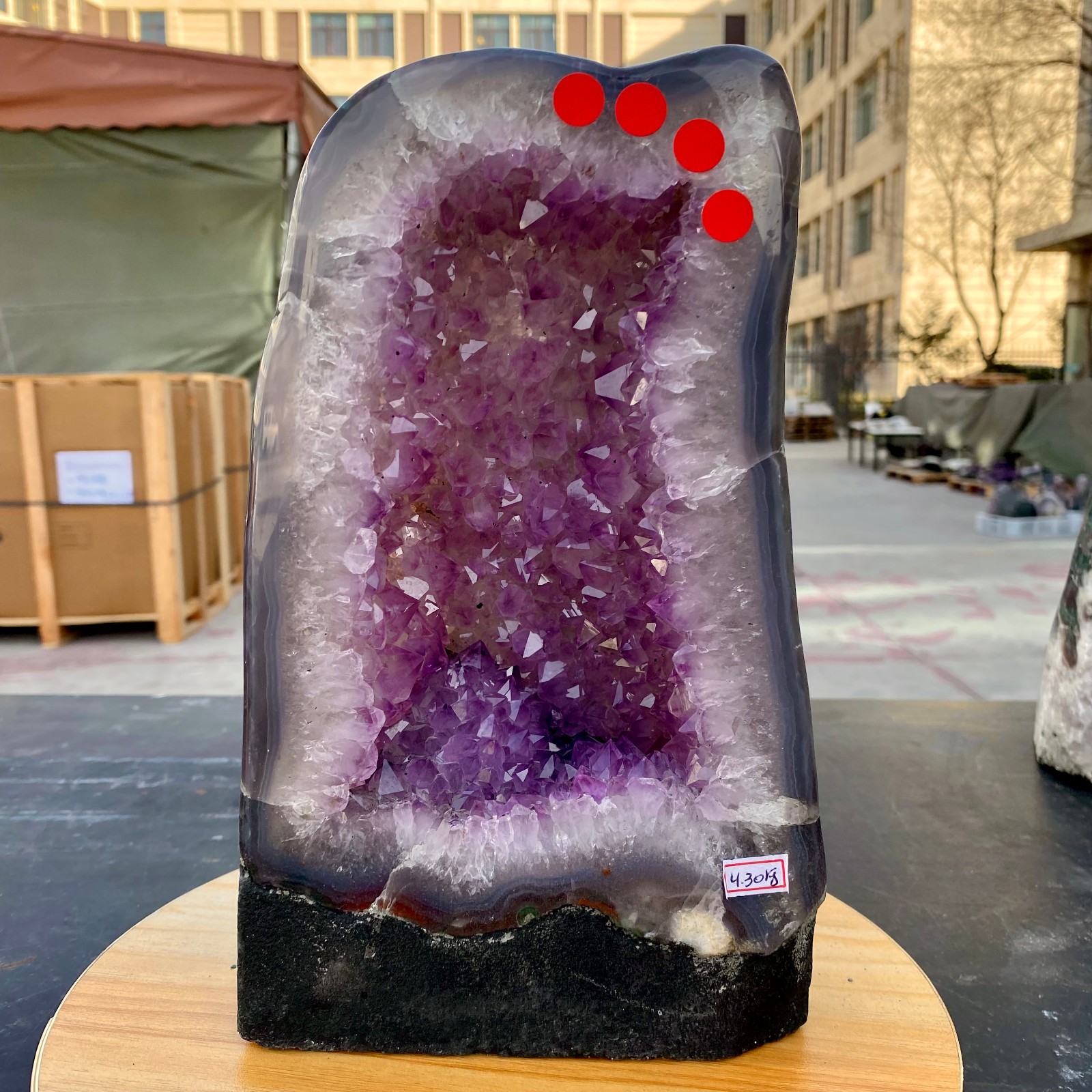 9.43LB Natural agate Amethyst geodequartzclustercrystalCathedralspecimenHealing