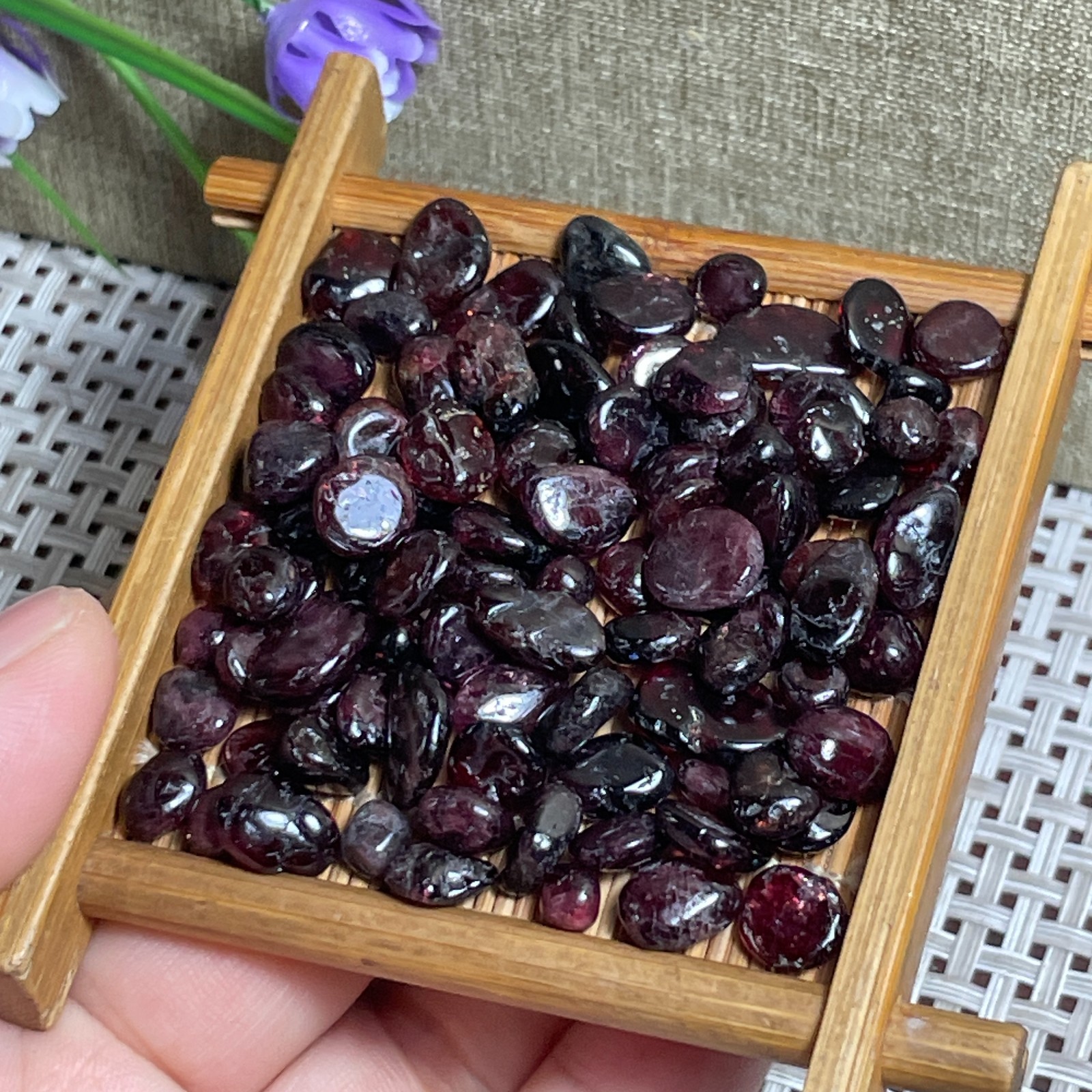 45 grams Red Garnet stone Rough Polished Stone Mineral crystal Specimen new c845