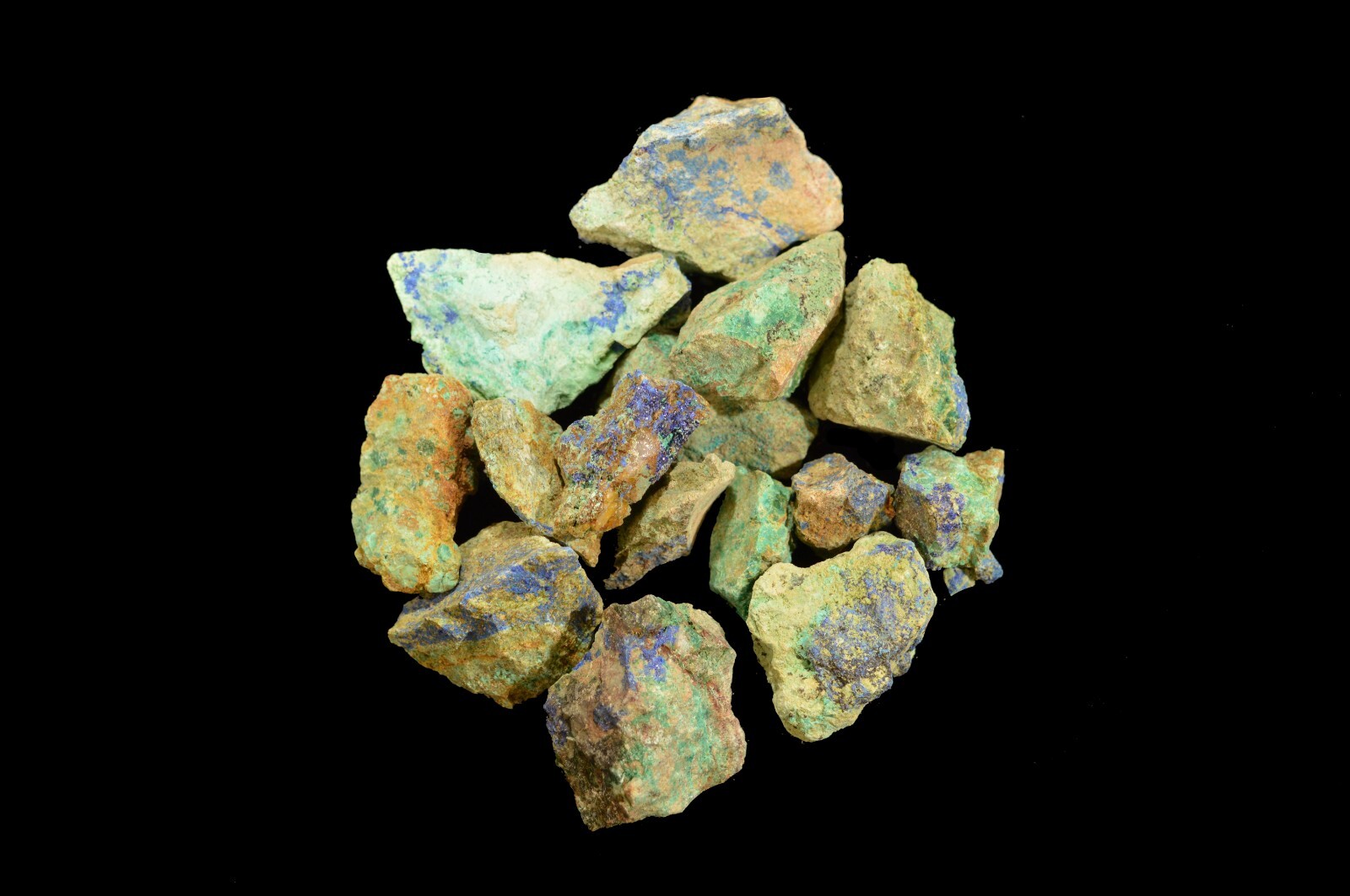 Chrysocolla Azurite 1″ 6 Oz Bag Raw Metaphysical Throat Chakra Healing Crystal