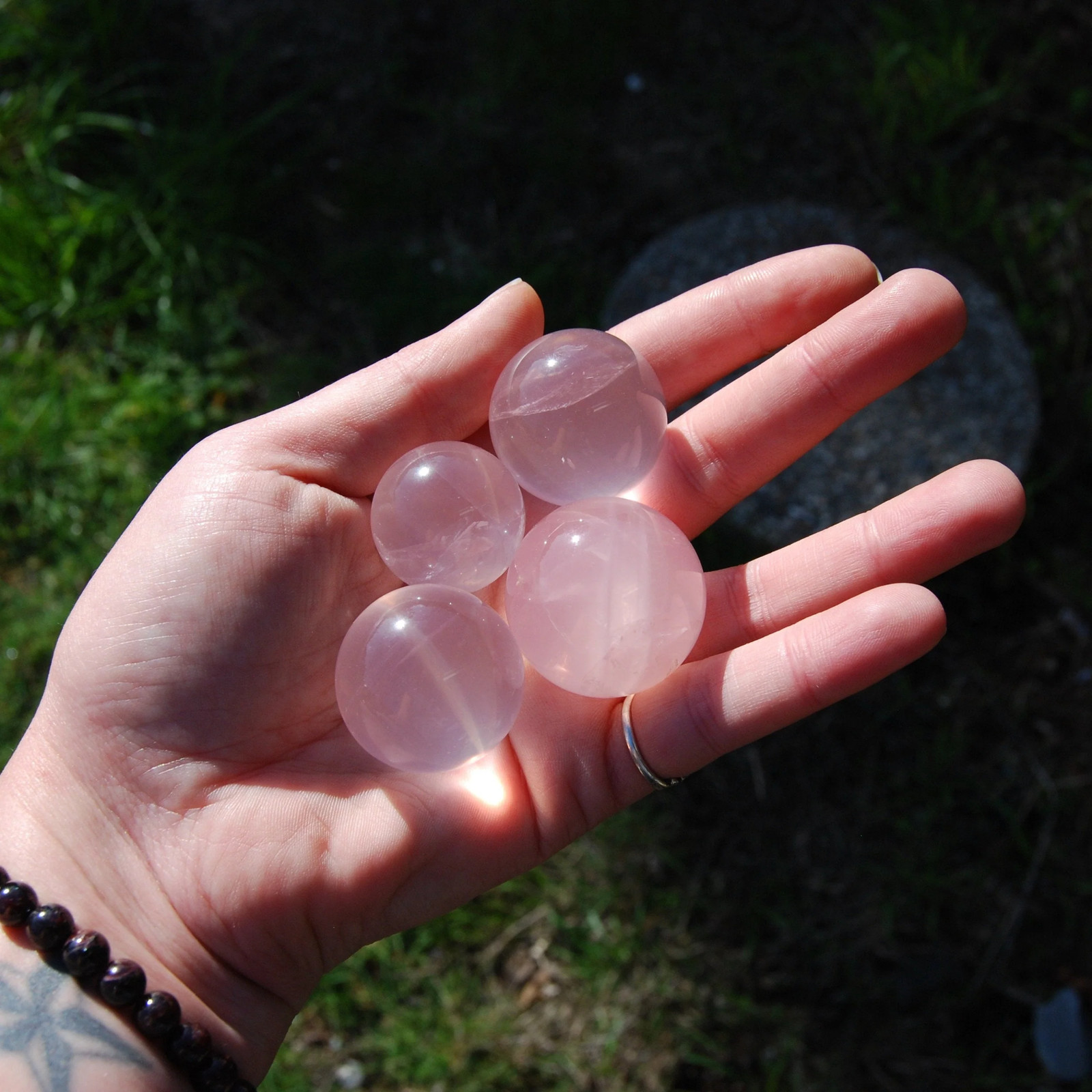 AAA STAR Rose Quartz Crystal Spheres, Many Sizes 25mm to 65mm, Mozambique