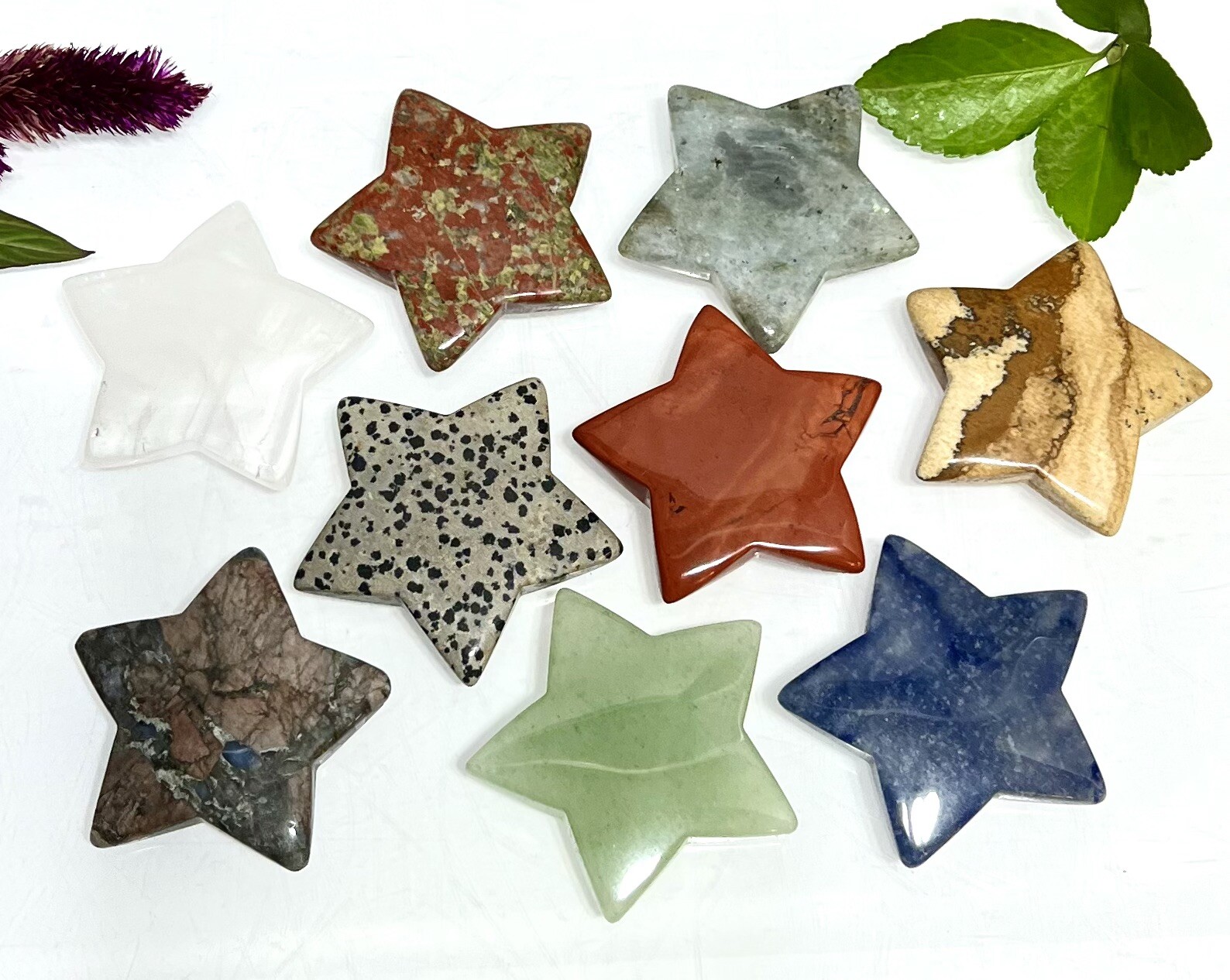 Wholesale Lot 9 Pcs 2” Natural Mix Crystal Stars ⭐️Crystal Healing