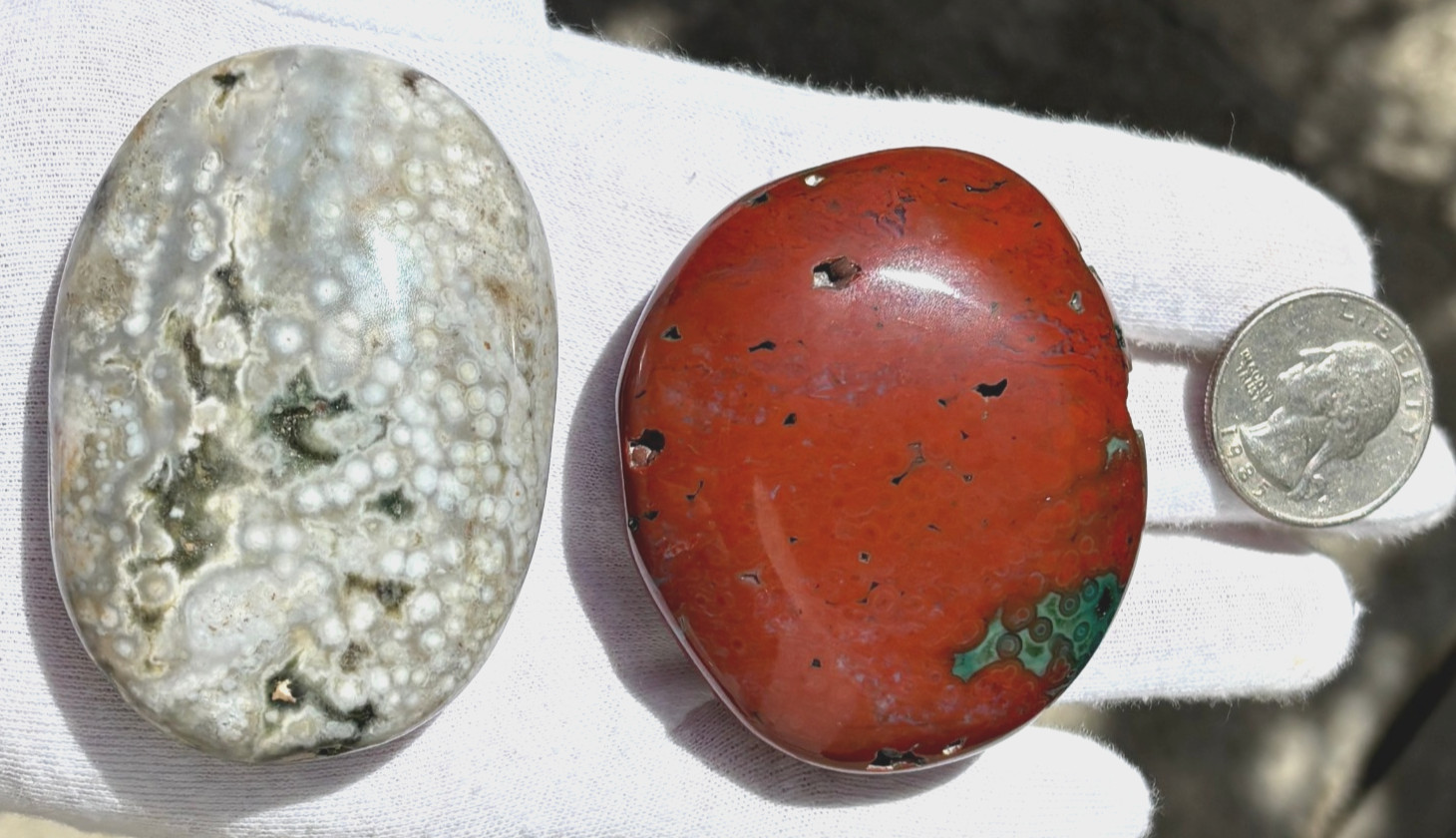 USA SALE 204g LOT OCEAN JASPER OJ PALMSTONE PALM STONES PALM STONE RED VEINLESS