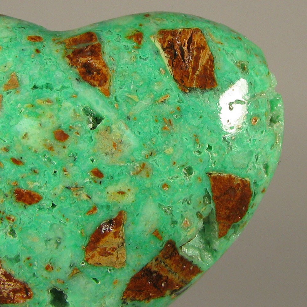 40mm Rare SMITHSONITE Heart Polished Palm Stone – Indonesia