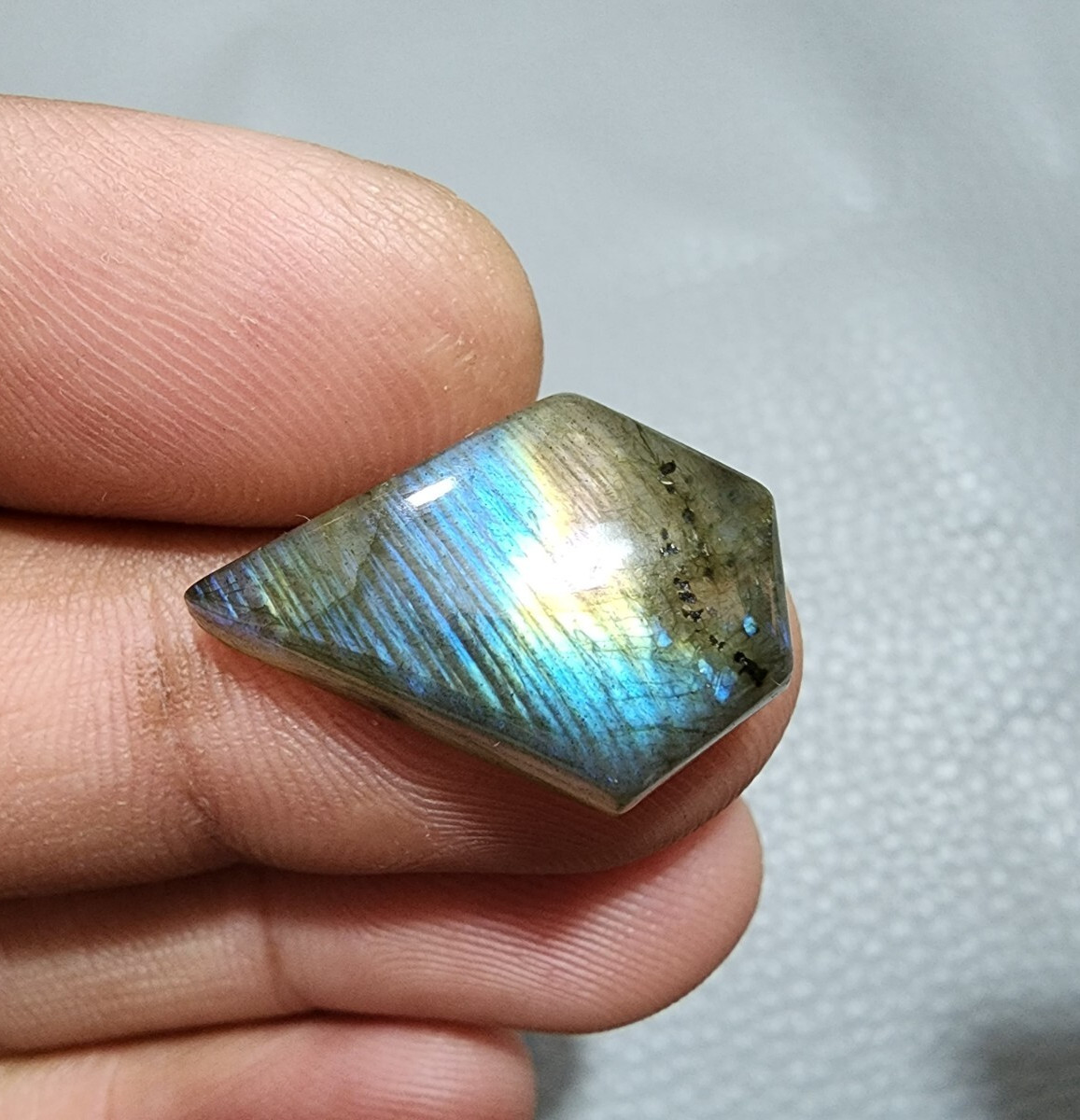 AAA+ Multi Labradorite Cabochon Coffin Shape Loose Gemstone For Pendant 22 Crt
