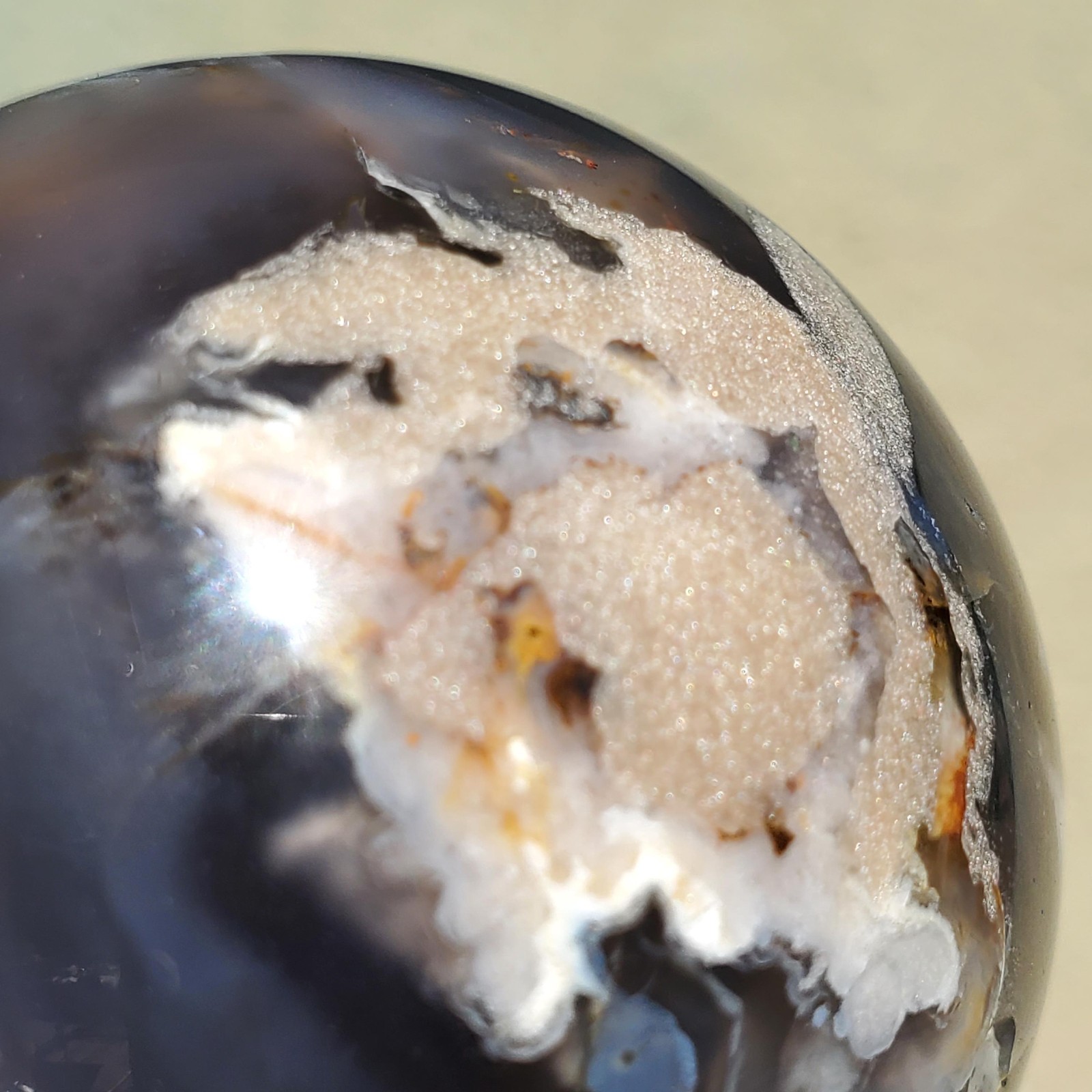 Dark Blue Flower Agate w/ Transparency Sphere | A Grade | 162 grams