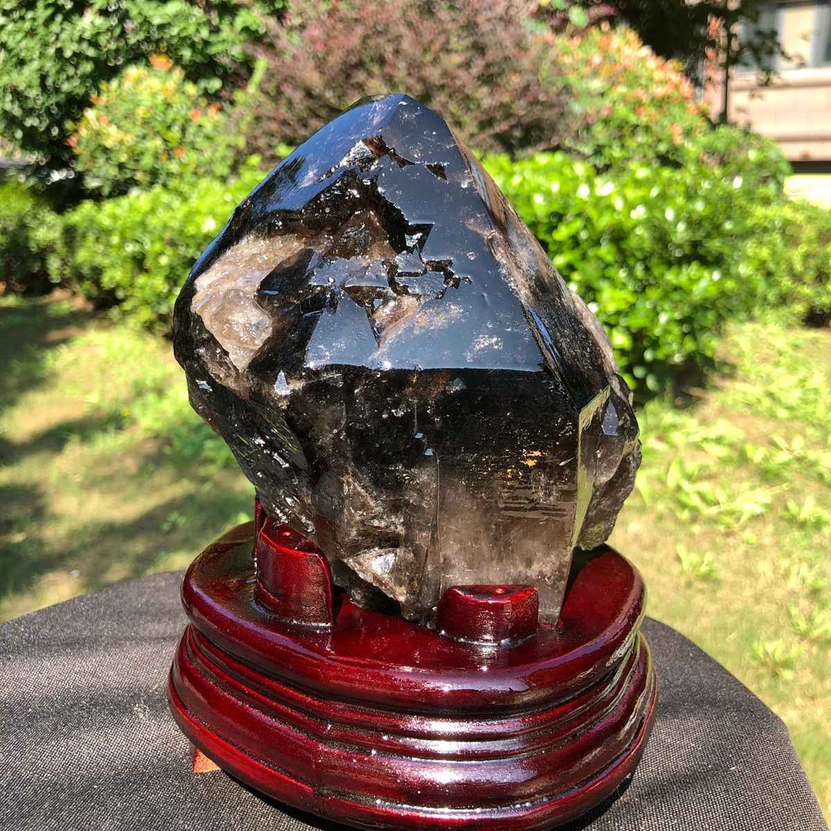2030g Natural tea crystal specimen + pedestal MH2304
