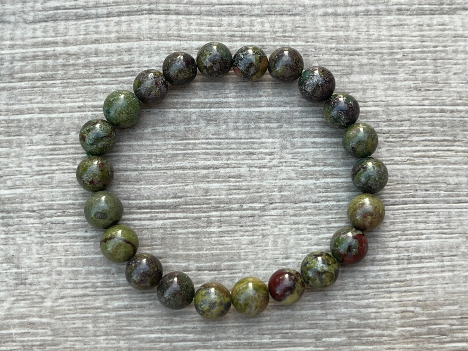 Grade A++ Dragons Blood Jasper Bead Bracelet 8mm, Genuine Gemstone Bracelet