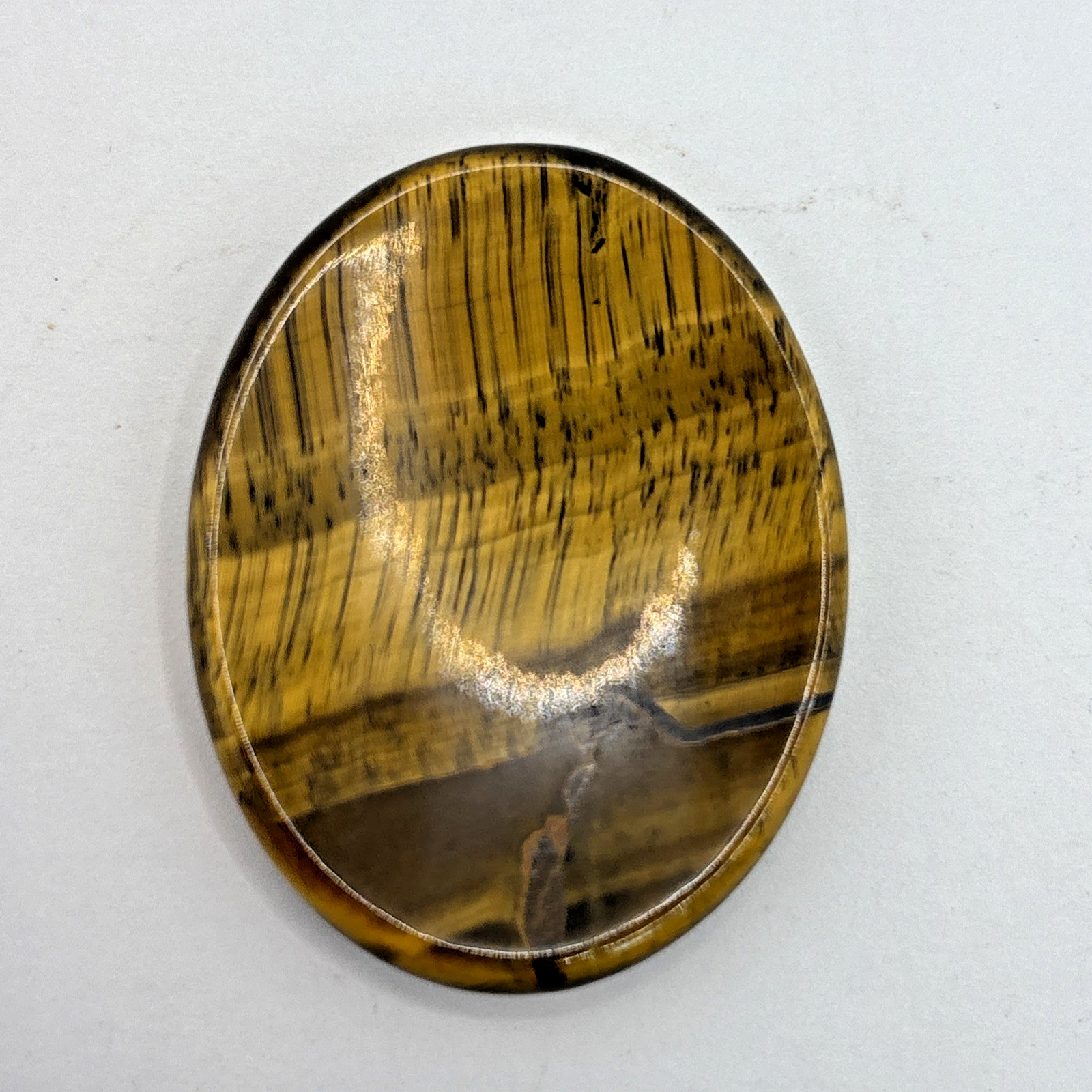 Natural Crystal Calming Worry Stone: TIGER EYE (Crystal Healing Pocket Stone)