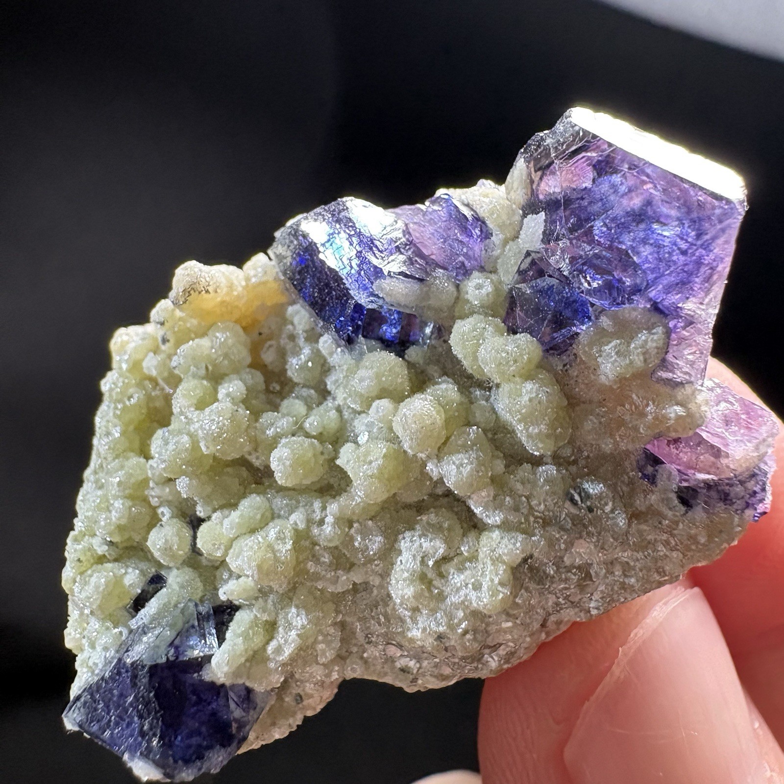 Natural Phantom Fluorite w/ Green Mica Raw Mineral Rare Specimen Inner Mongolia