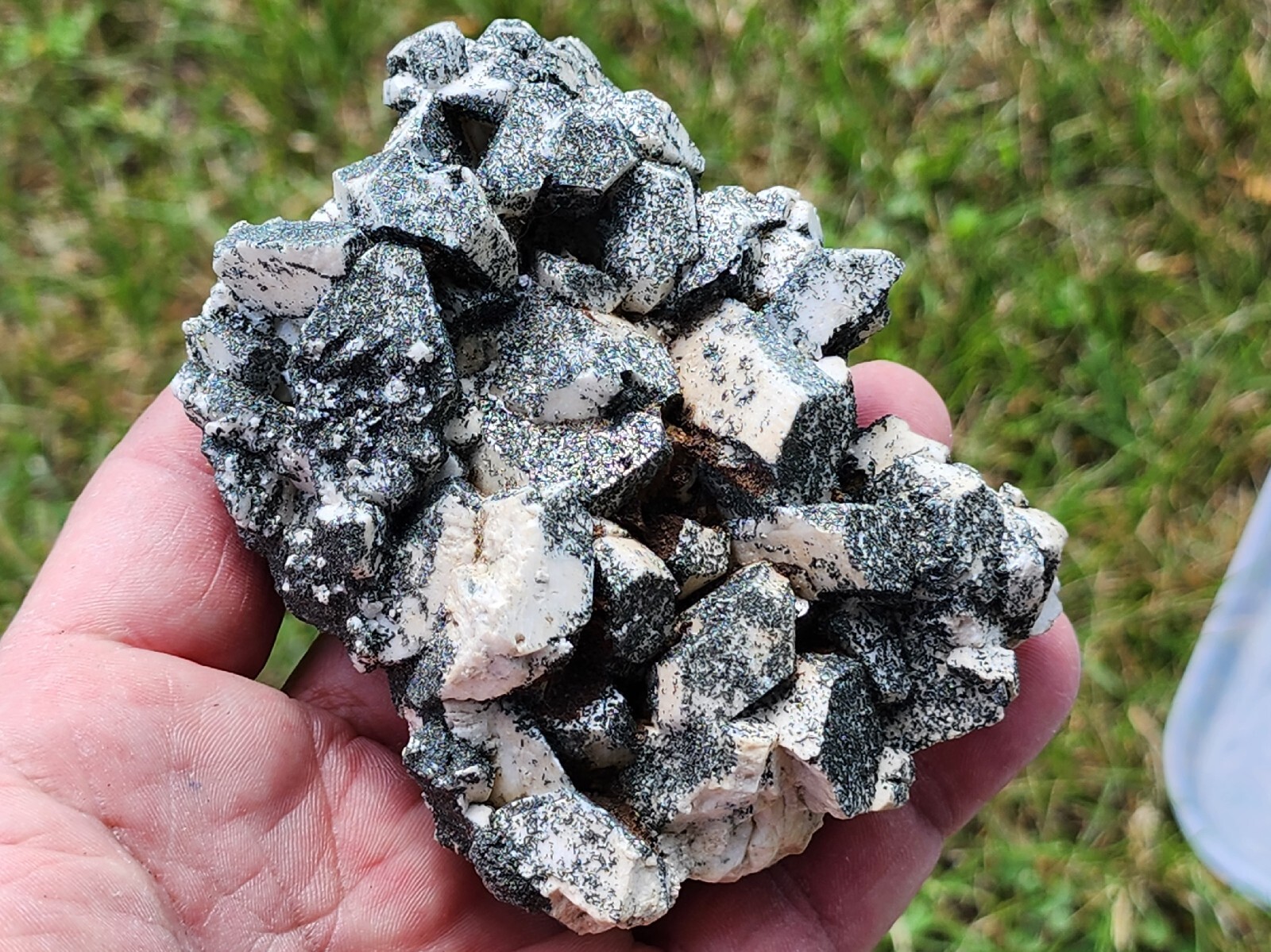 VERY RARE,WHITE PERICLINE CRYSTALS WITH CHLORITE,NICE LUSTER,ITALY