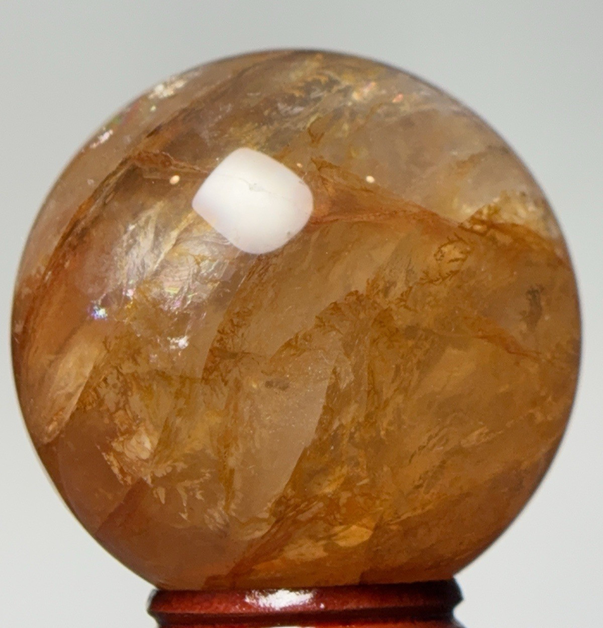 50mm FIRE QUARTZ SPHERE – Red Hematoid Crystal Ball Mineral Chakra Reiki Witch