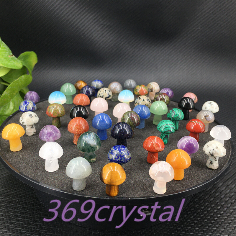 wholesale！ Natural mini mushroom Quartz Crystal Carved Polishing Healing.