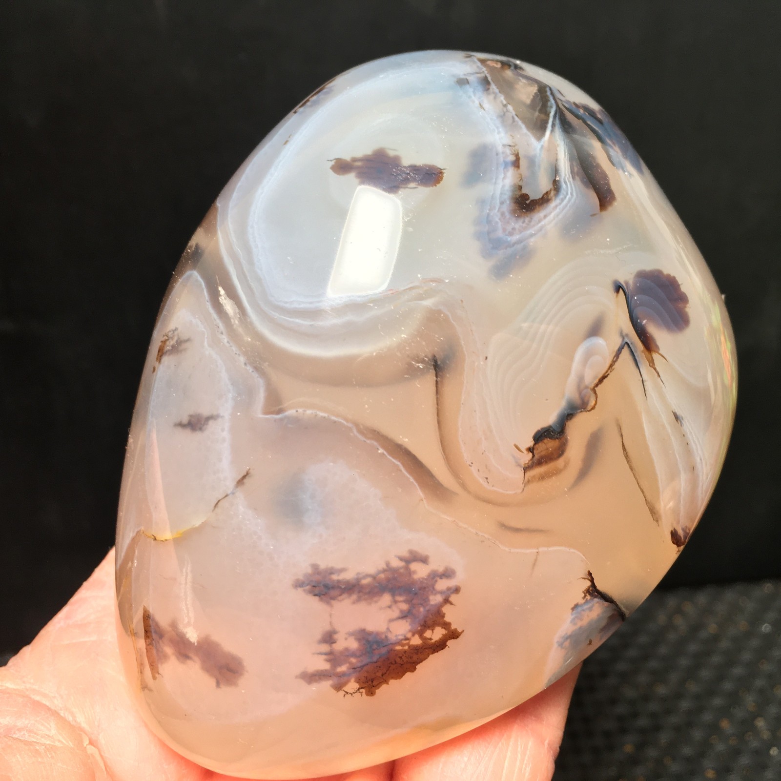 500g Natural Polished Aquatic Plants Agate Crystal Specimen fb1159