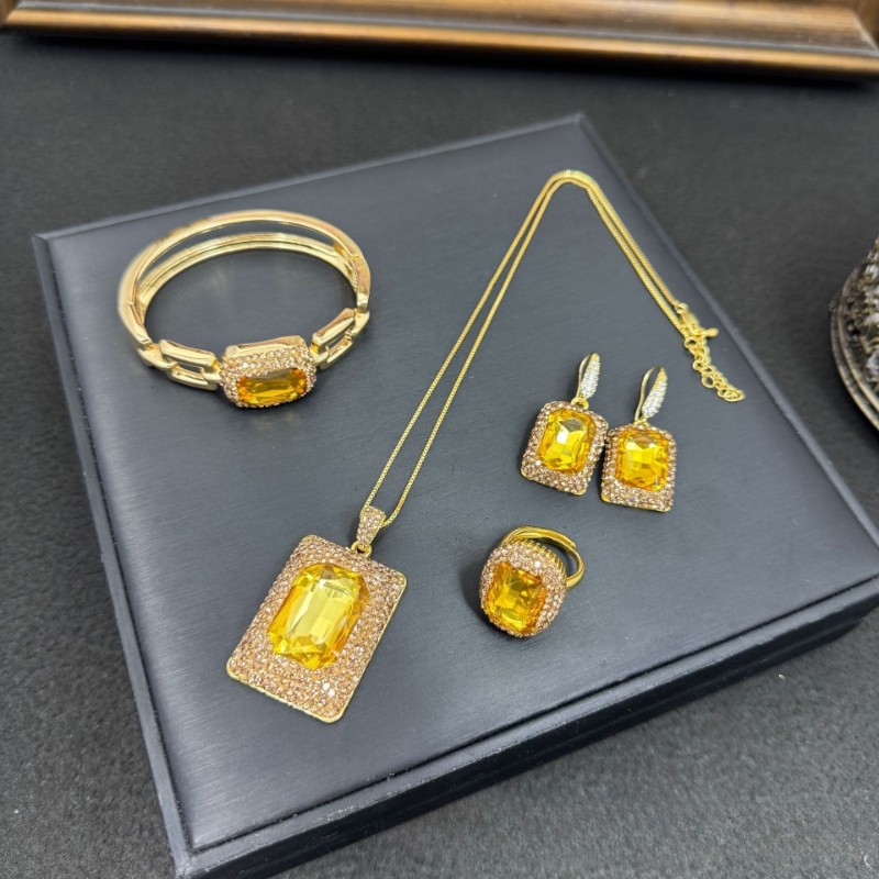 New cut crystal jewelry set necklace bracelet earring set